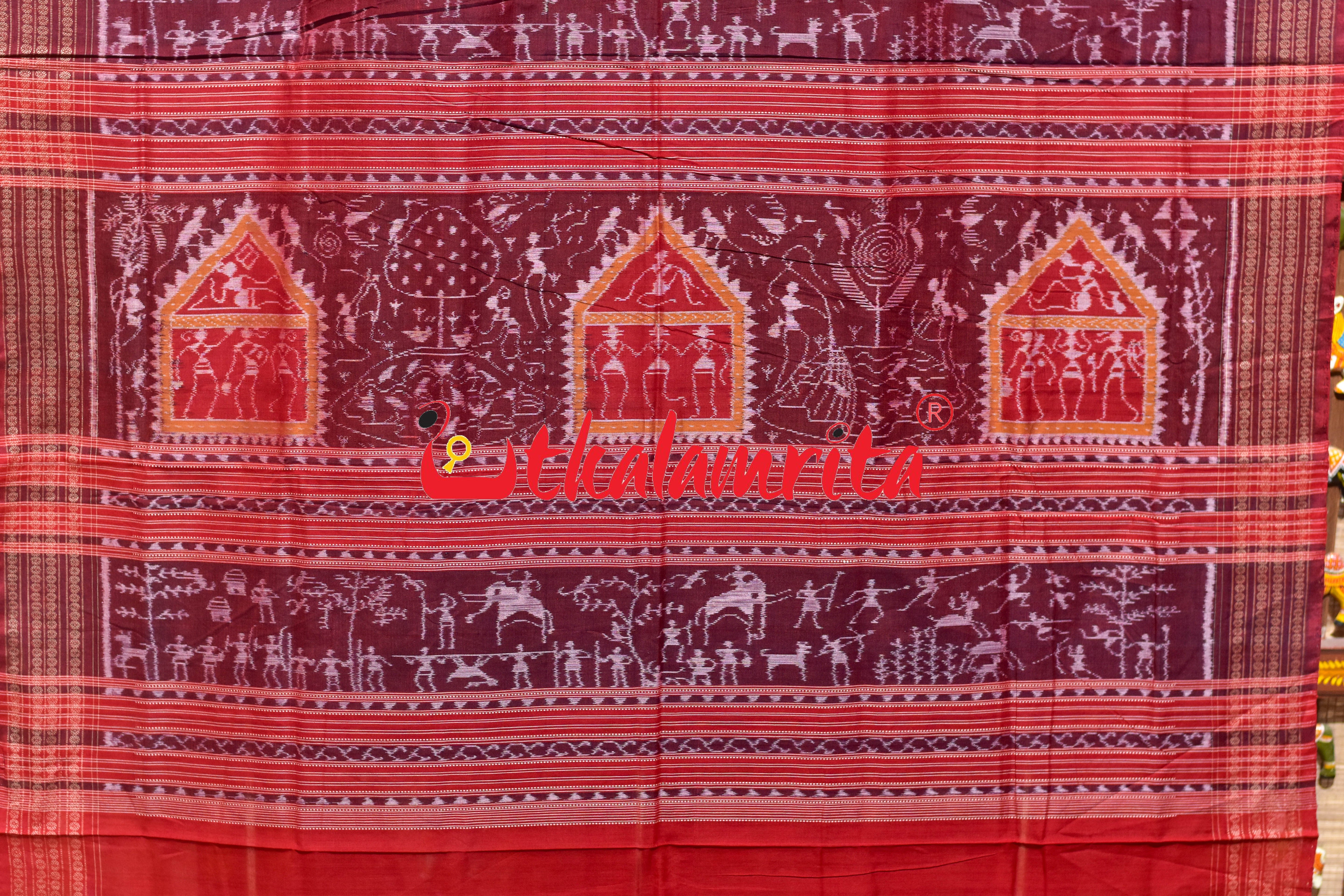 Black Tree Of Life Sambalpuri Cotton Saree