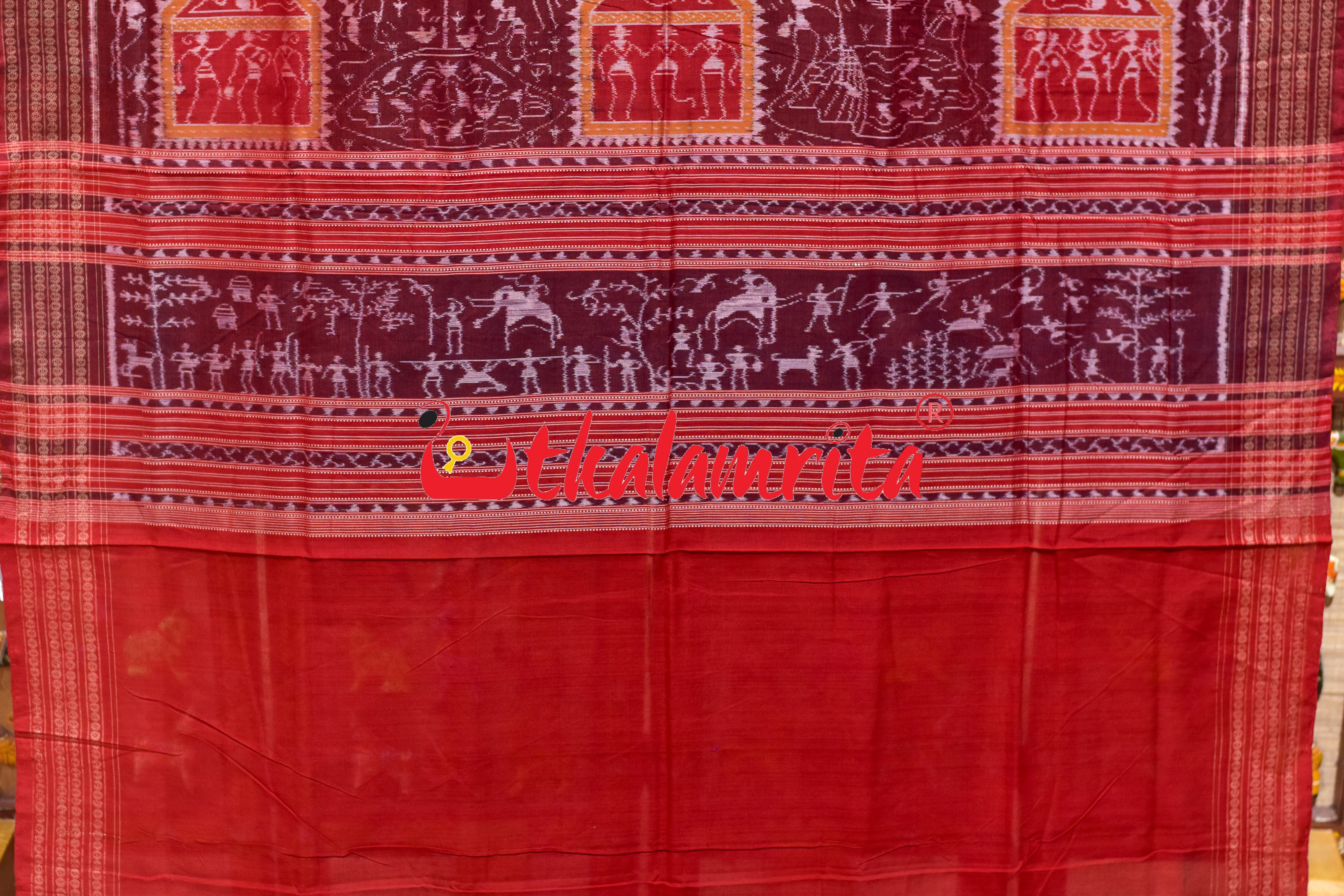 Black Tree Of Life Sambalpuri Cotton Saree