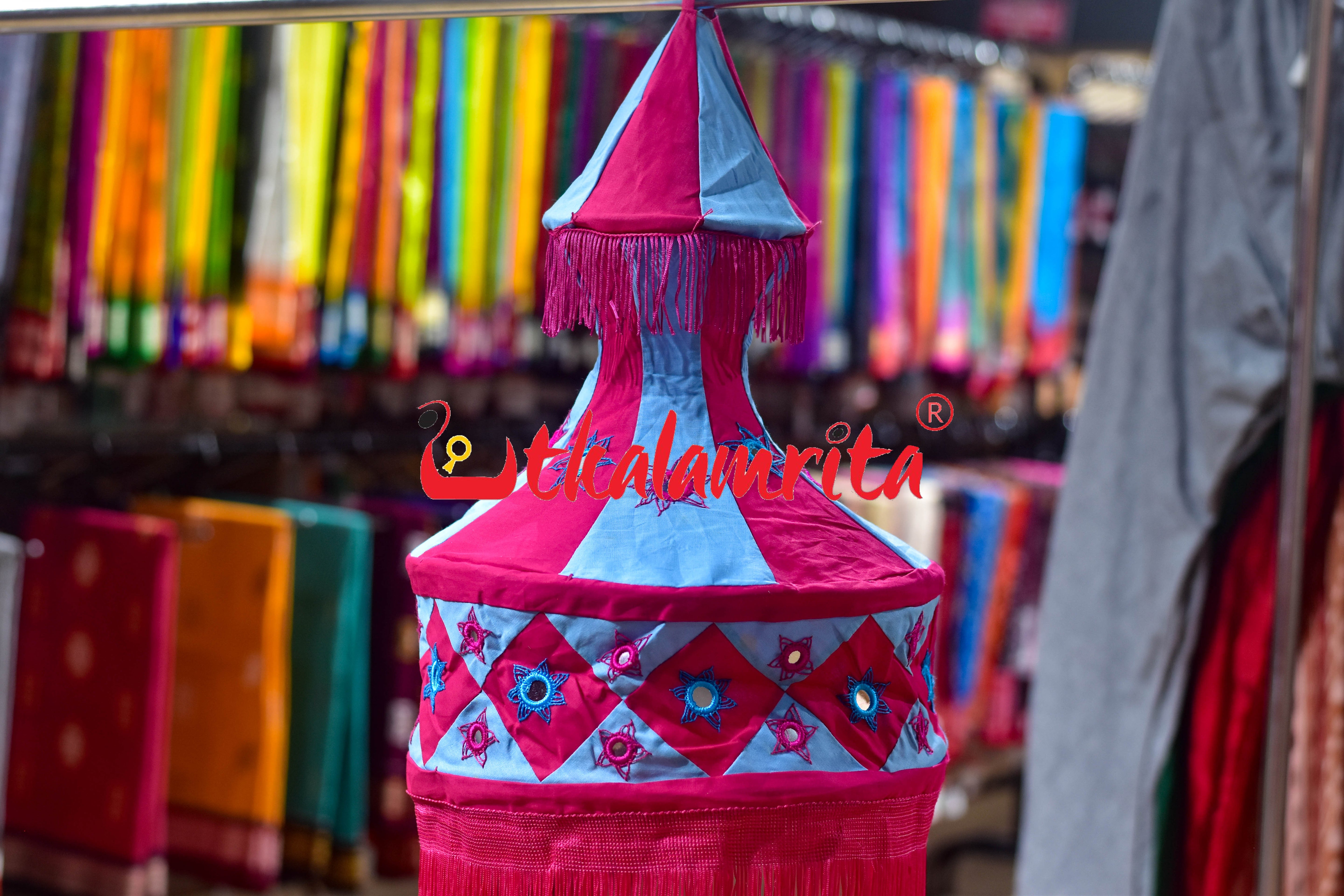 Pink Sea Blue Special Round Jhaller Lampshade