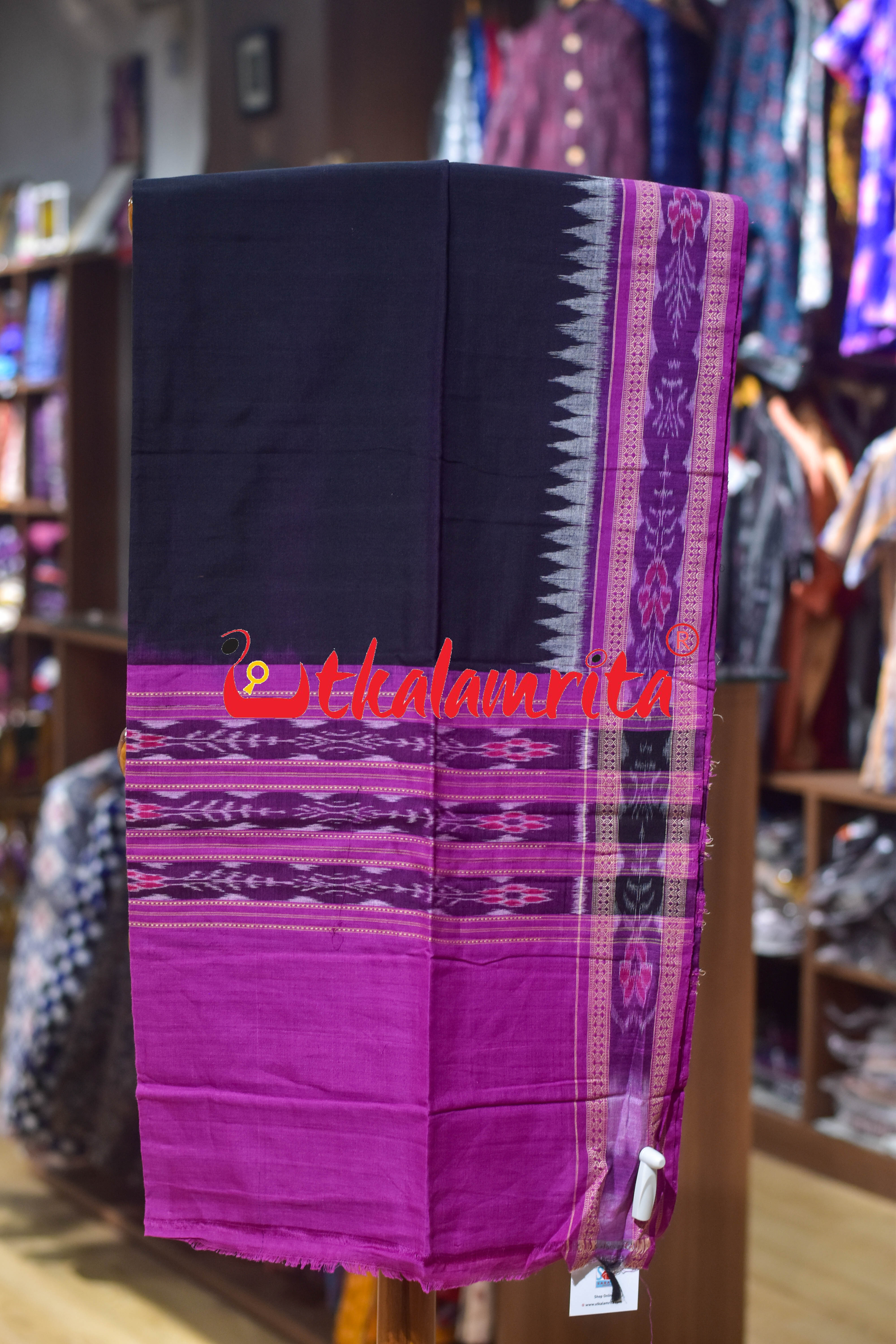 Purple Flower Sambalpuri Cotton Dress Set