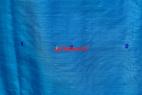 Blue Plain Kumbha With Rudraksha Sambalpuri Silk