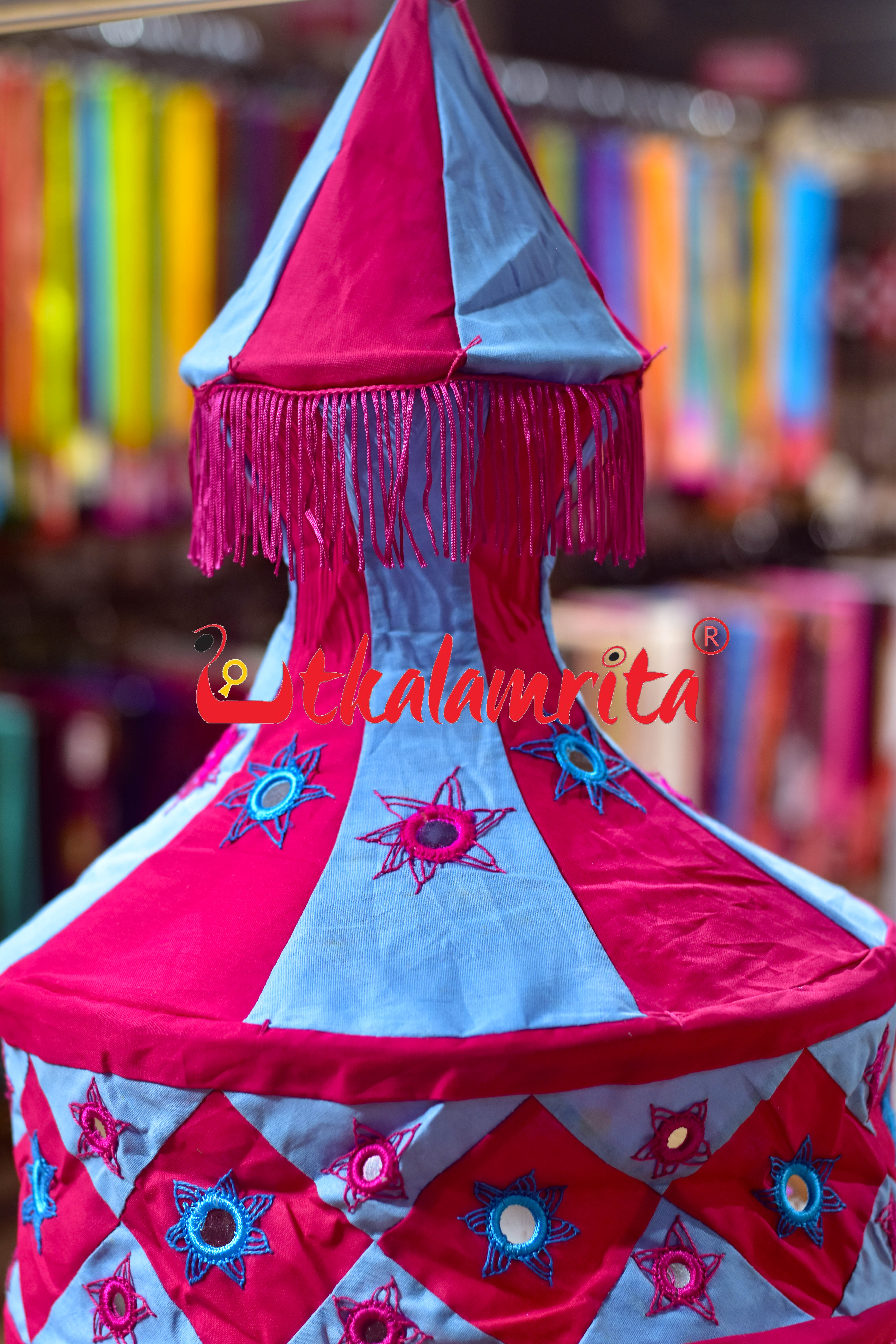 Pink Sea Blue Special Round Jhaller Lampshade