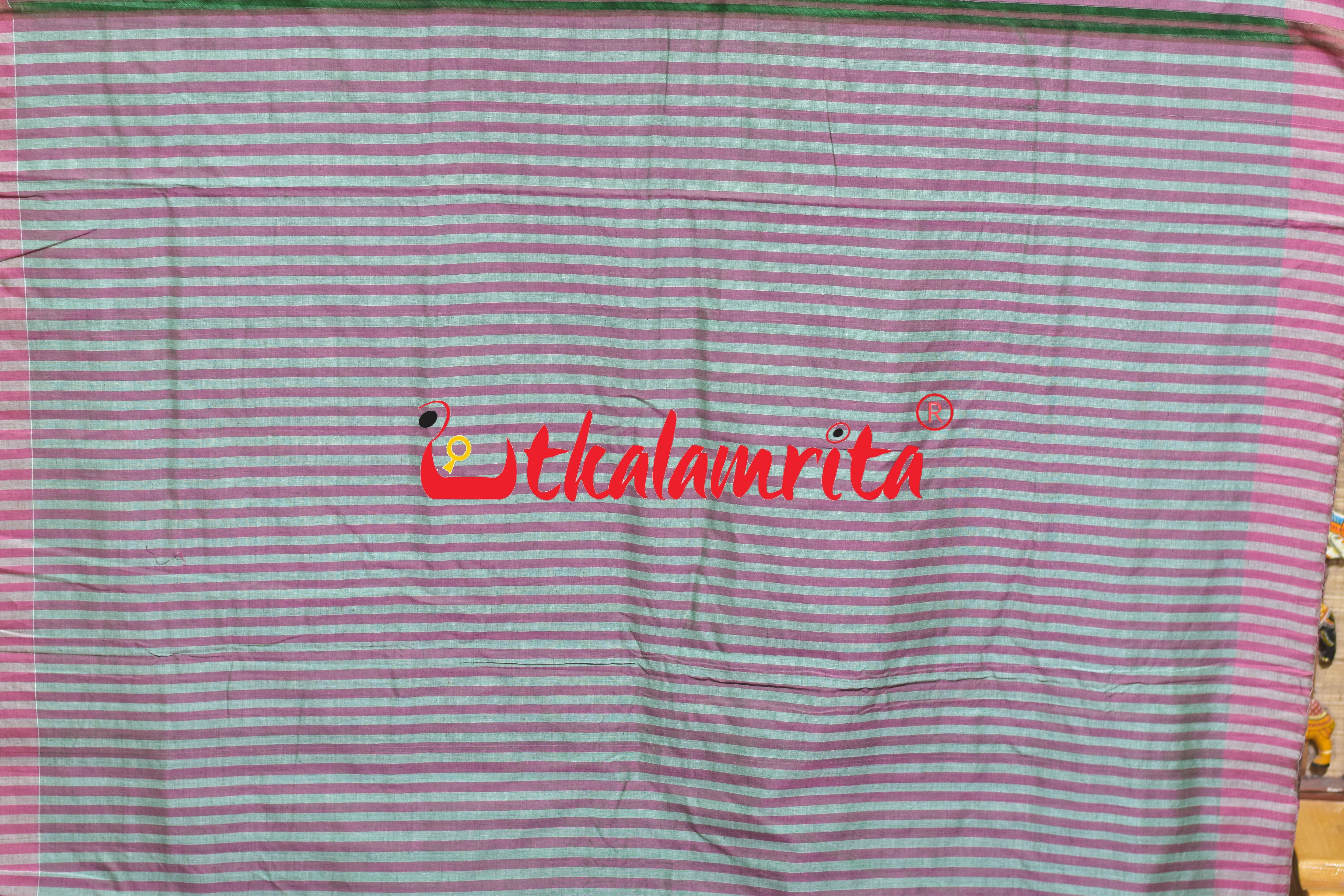 Green Jodi Sankha Khandua Cotton Saree