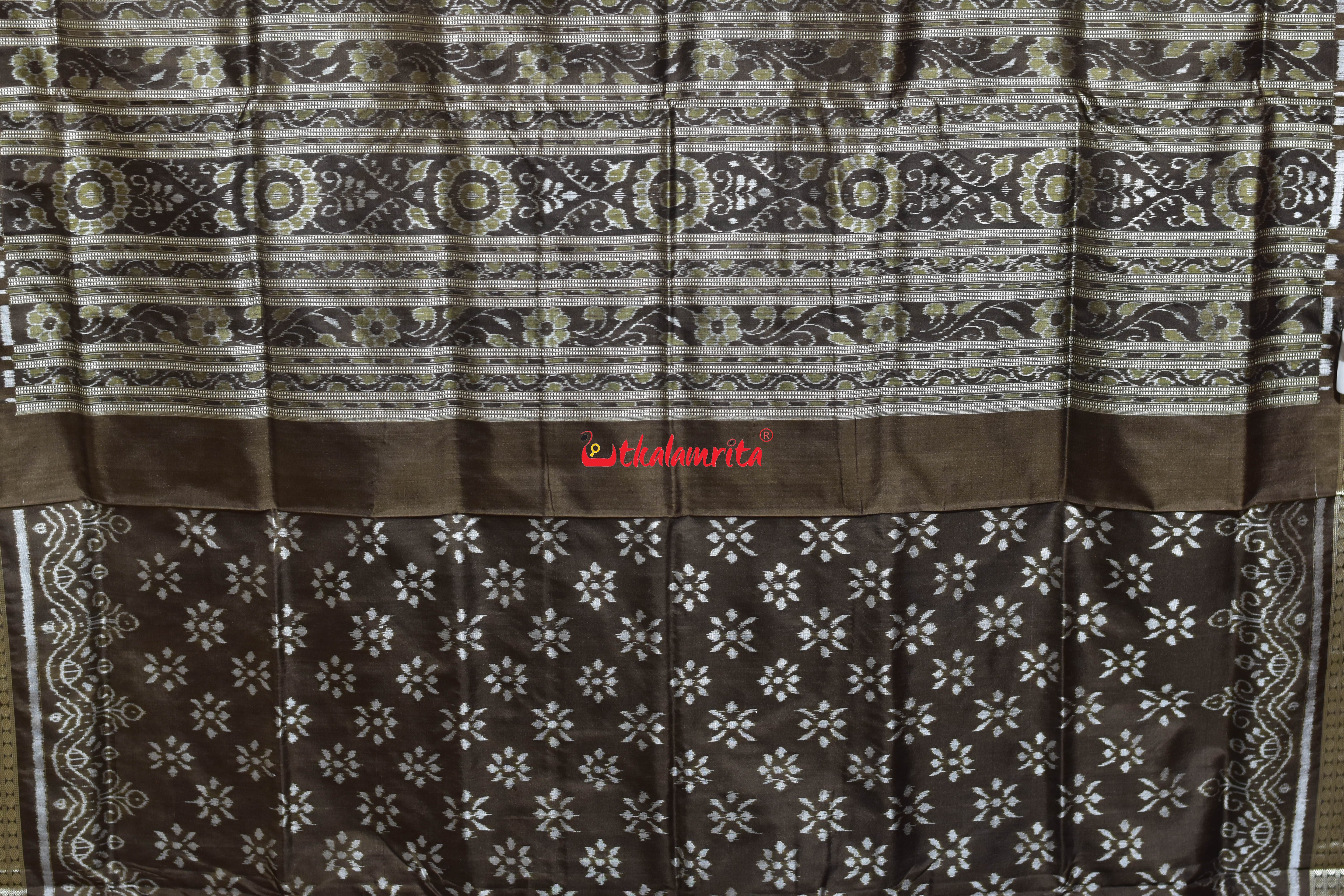 Harappa Boita Olive Sambalpuri Silk Saree