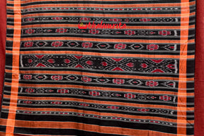 Navy Blue Barfi Khandua Cotton Saree