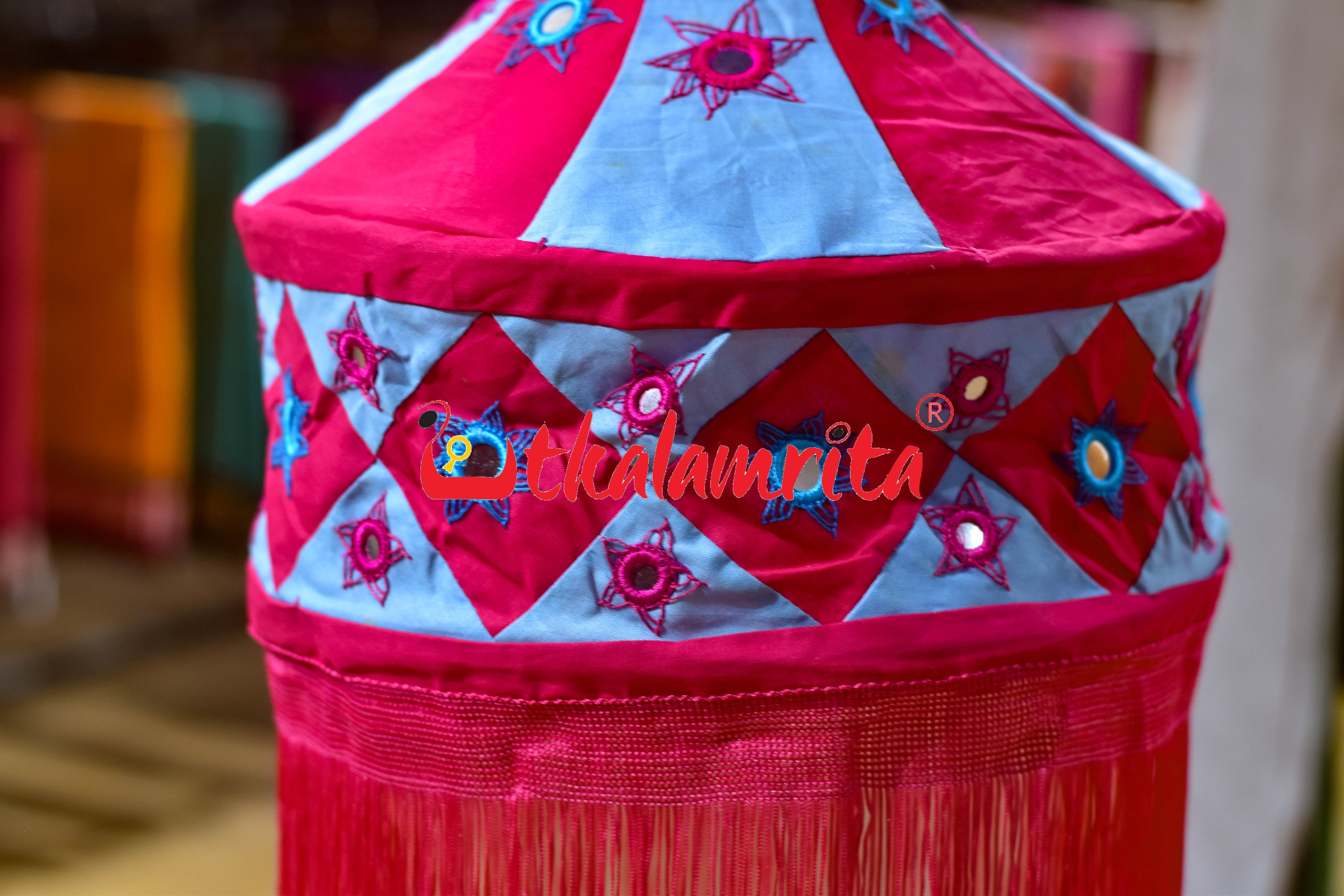 Pink Sea Blue Special Round Jhaller Lampshade