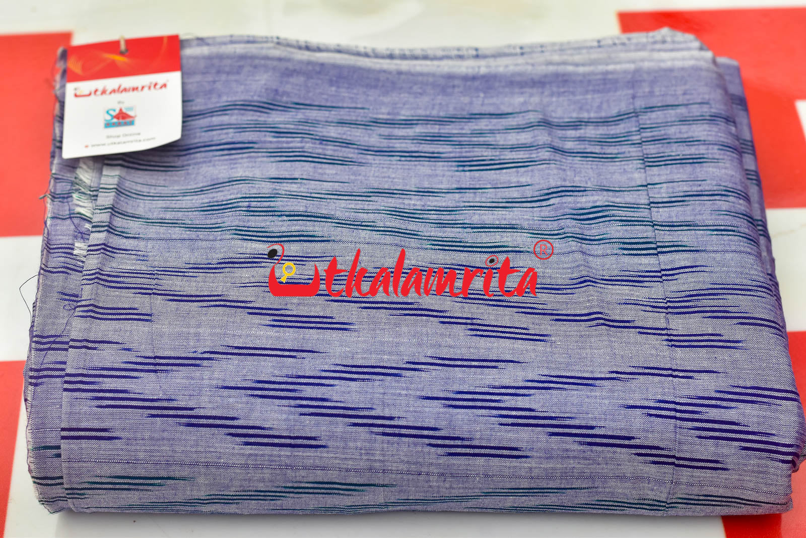 Blue and Teal Lines on Purple(Fabric)