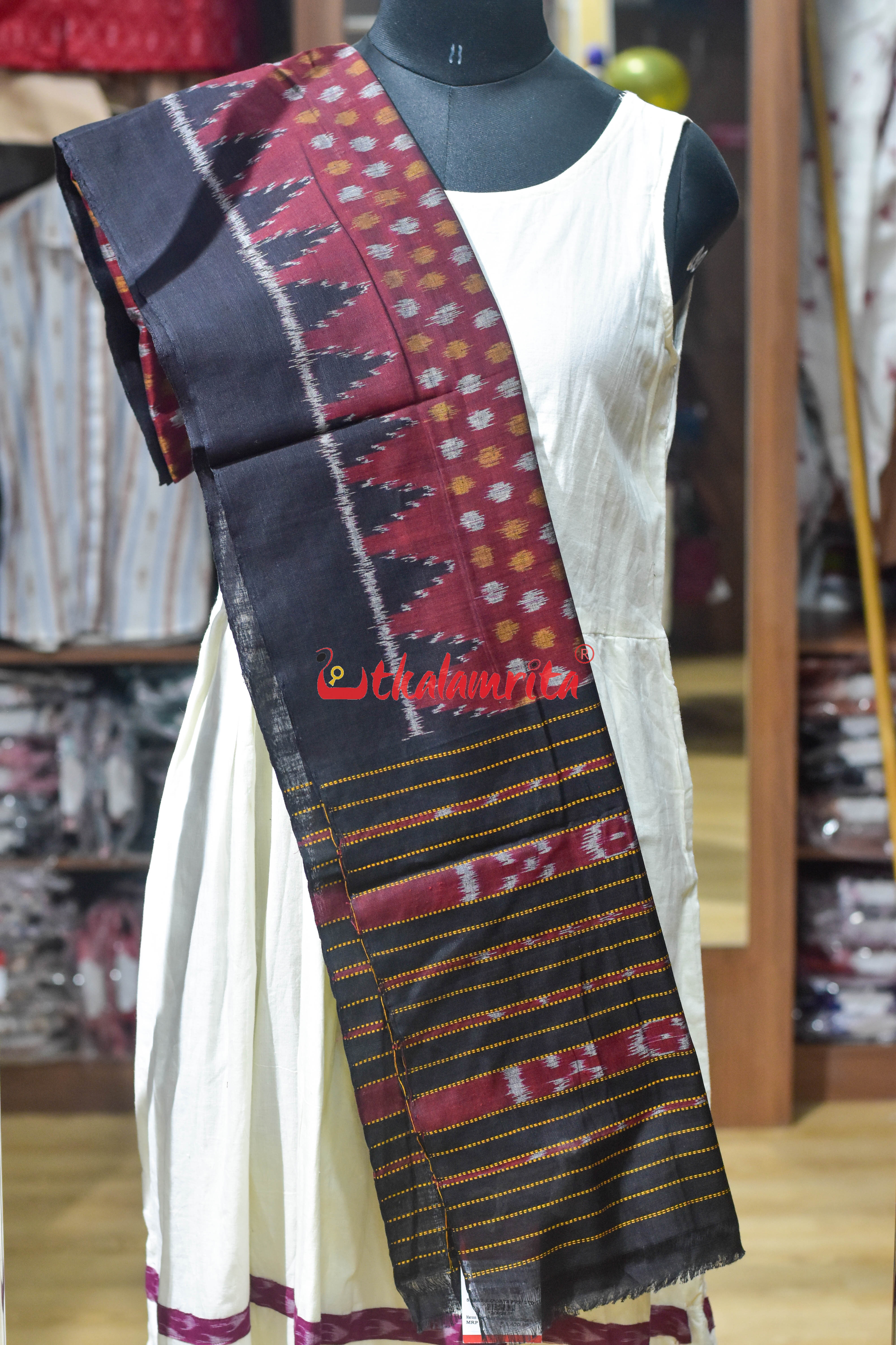 Maroon Body Bandha Khandua Cotton (Dupatta)