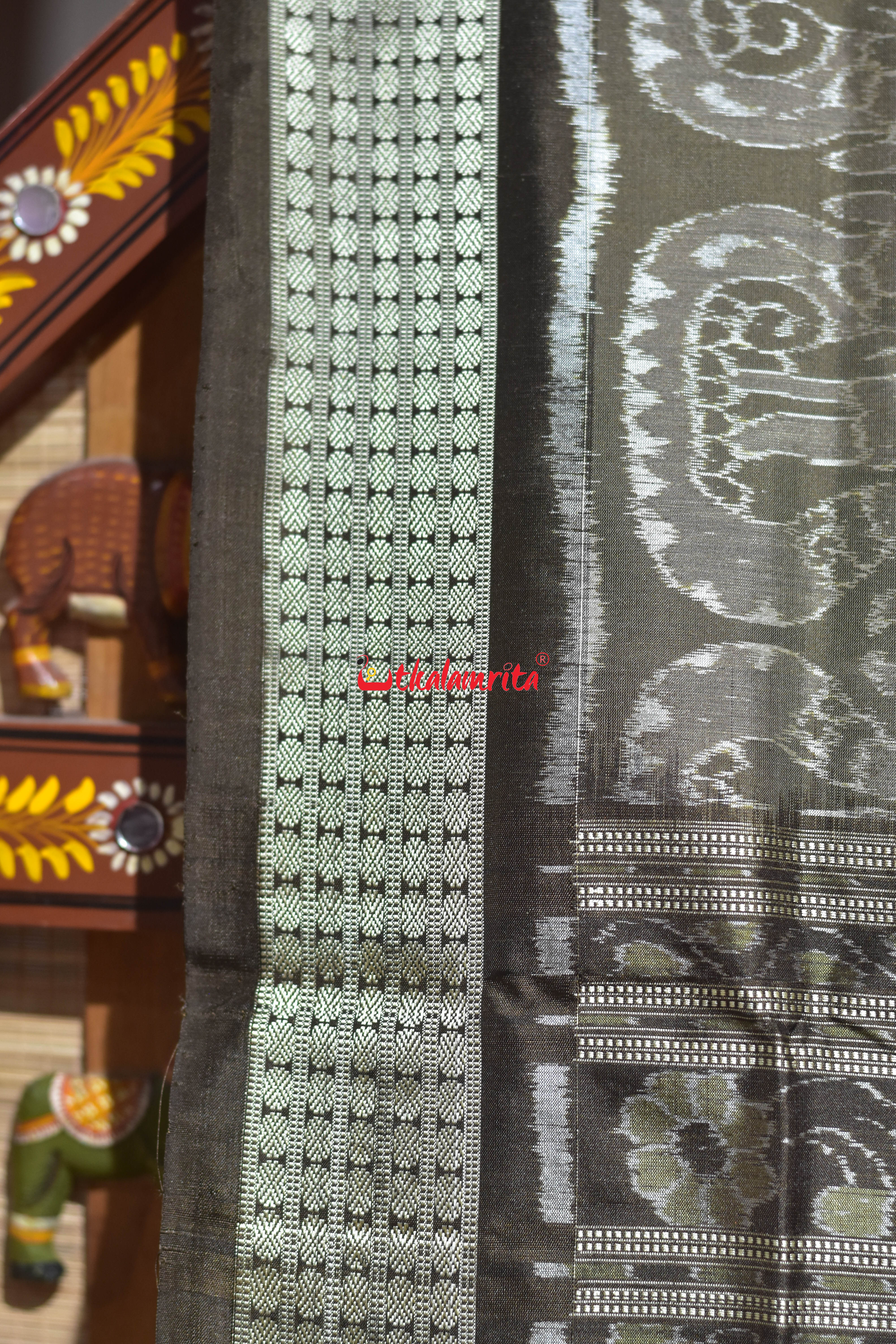 Harappa Boita Olive Sambalpuri Silk Saree
