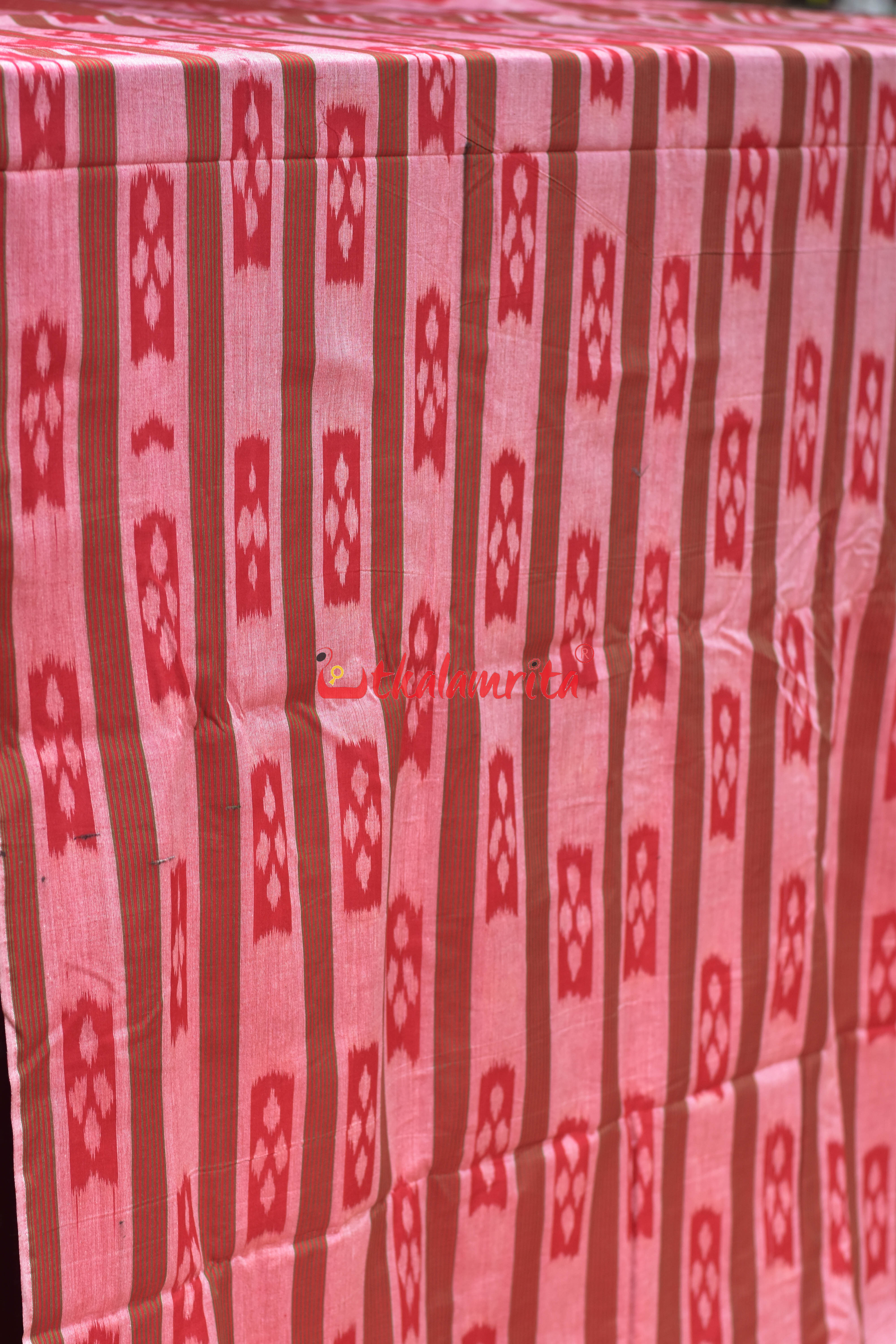 Four Petals Flower Pink Stripes Cotton (Fabric)