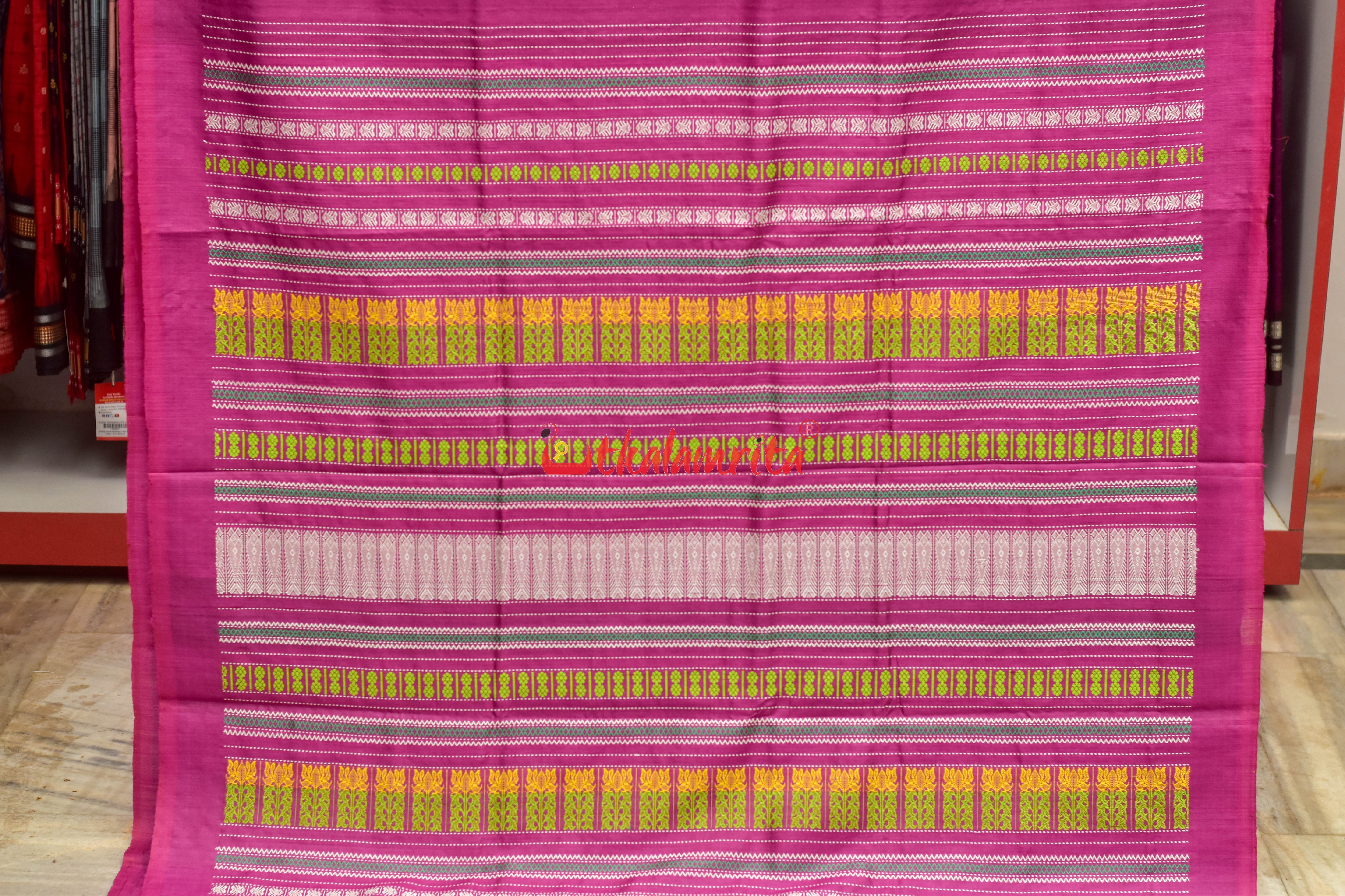 Fish & Lotus Jaala Gopalpur Tussar Saree