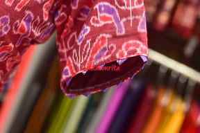 Red Birds On Maroon (Ladie's Kurta)