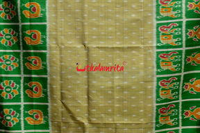 Green Border Body Dots Khandua Silk Saree