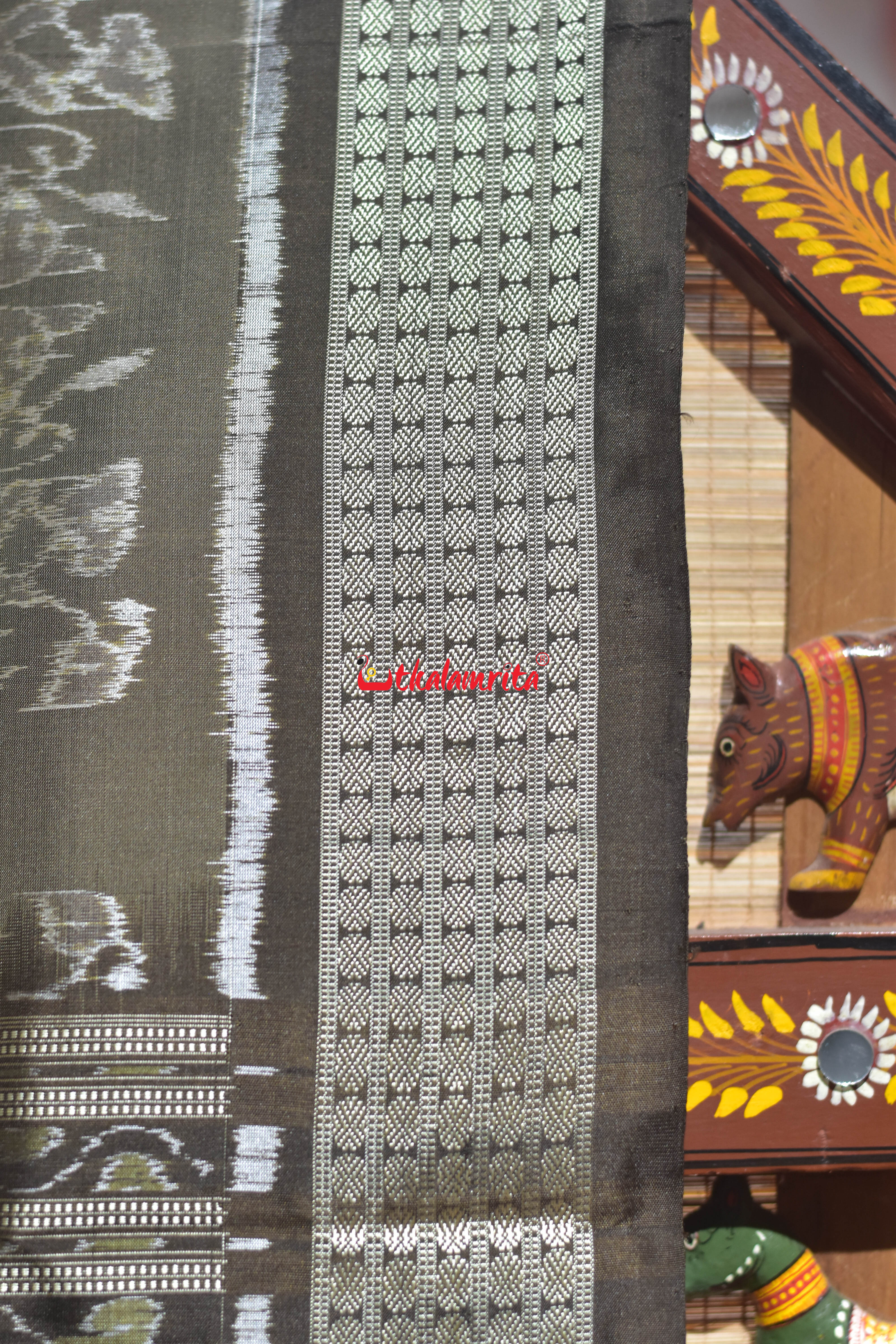 Harappa Boita Olive Sambalpuri Silk Saree