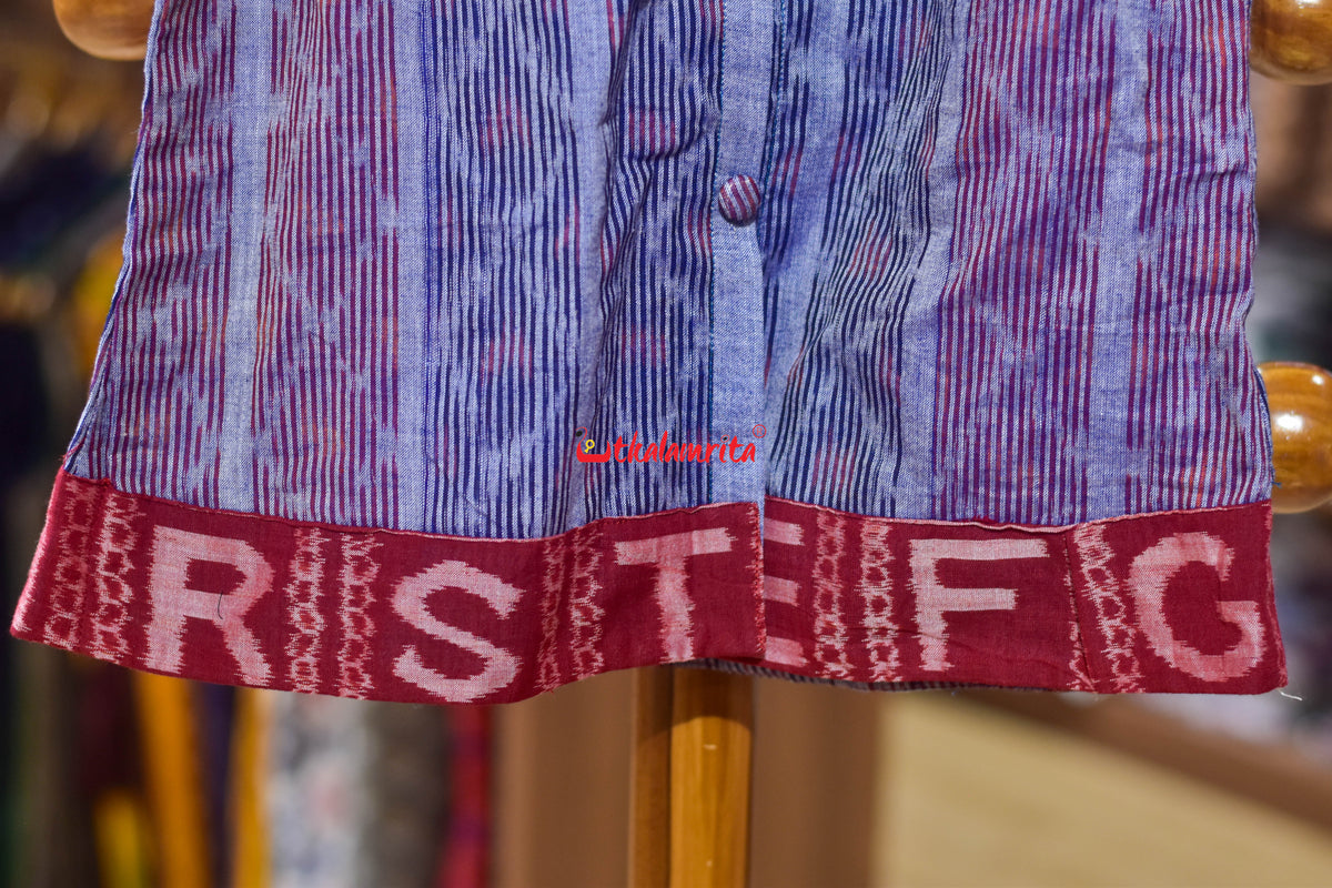 Red Blue Bandha on Purple (Kid's Frock)