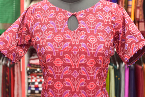 Red Birds On Maroon (Ladie's Kurta)