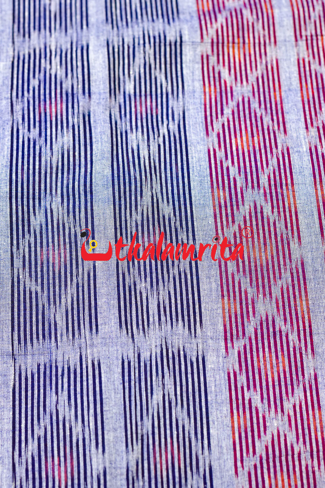 Red Blue Bandha on Purple (Fabric)