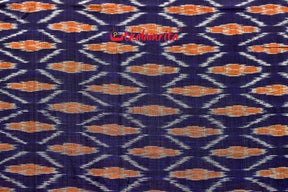 Navy Blue Barfi Khandua Cotton Saree