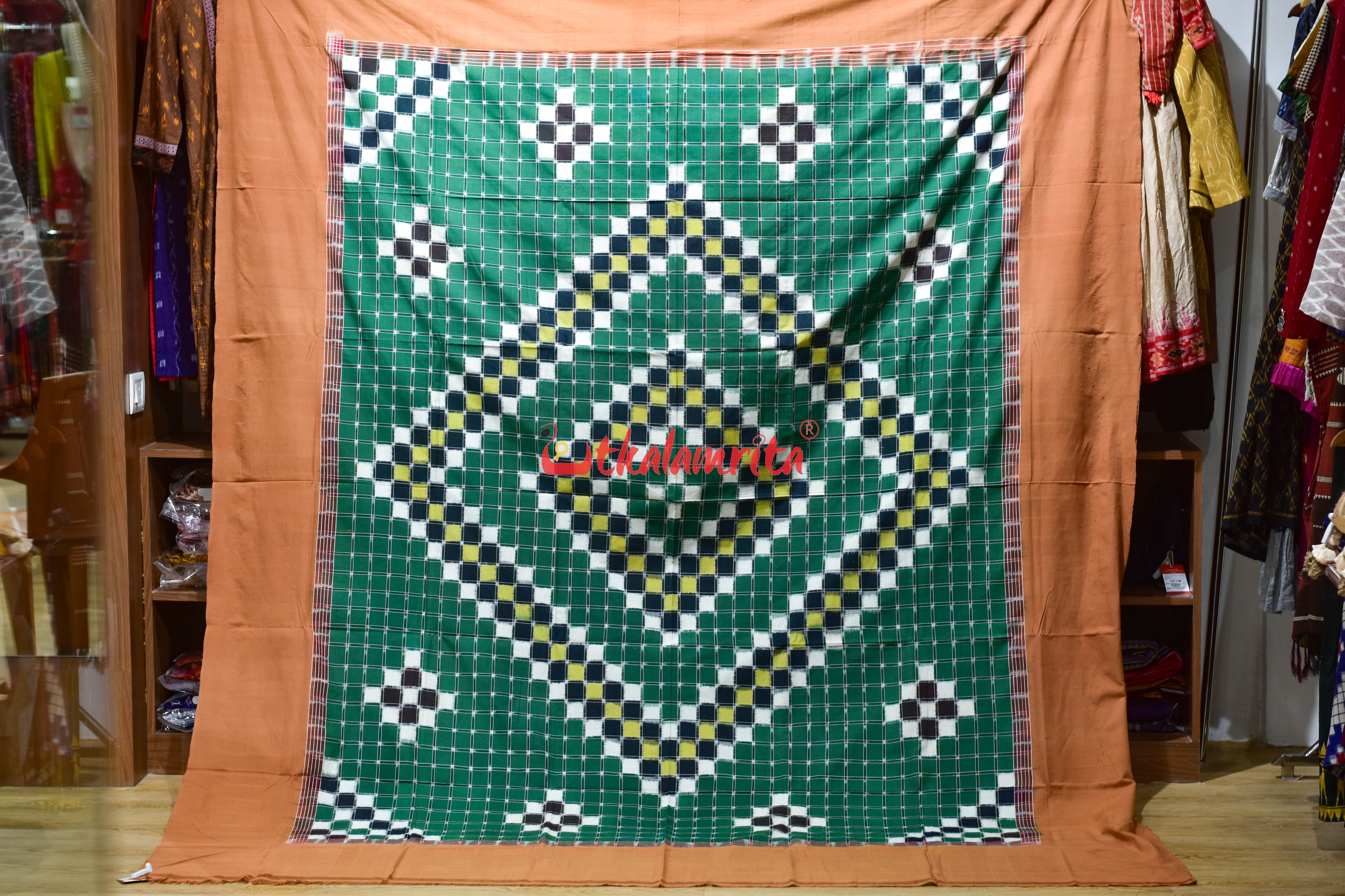 Green Brown Big Checks Pasapali (Double Bedsheet)