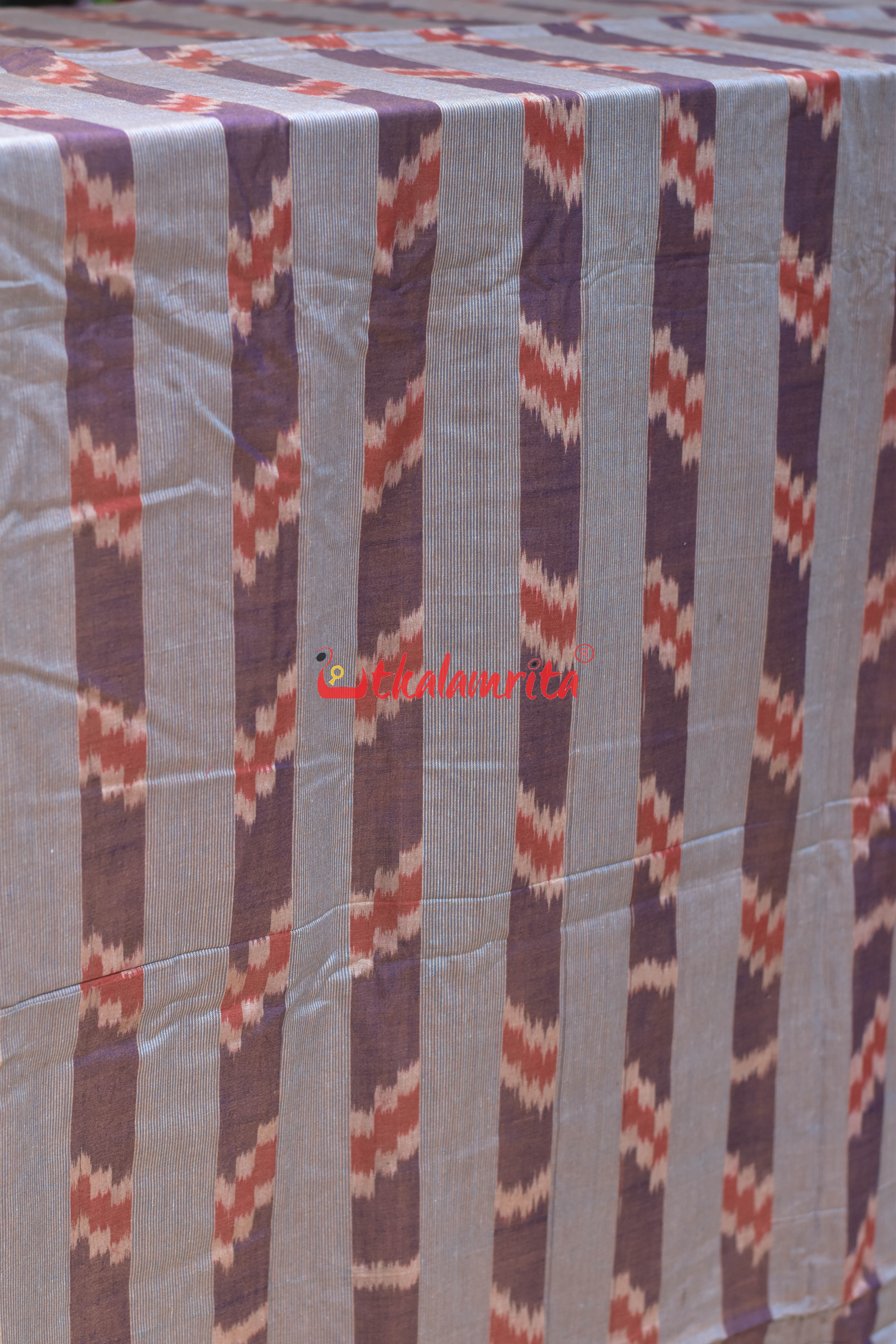 Dual Shade Purple Golden Lines Cotton (Fabric)