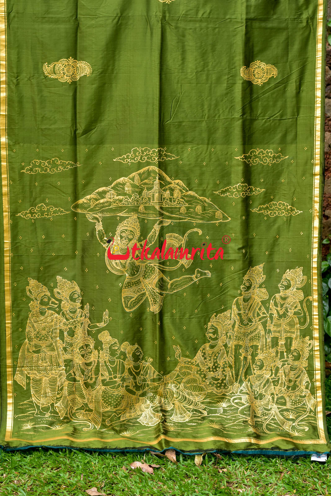 Lakhmana Sakti Bheda Mehendi  Pattachitra Silk Saree