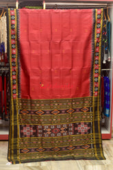 Maroon with Pasapali Border Khandua Silk Saree