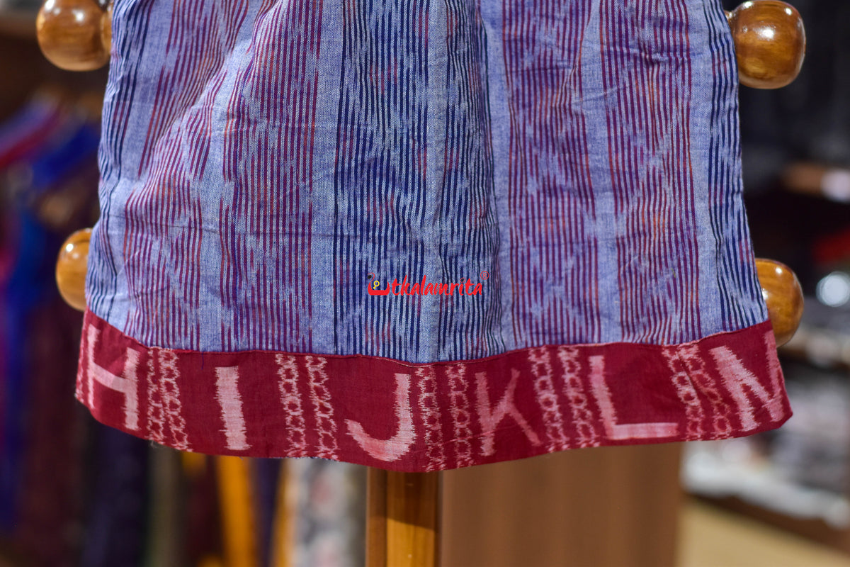 Red Blue Bandha on Purple (Kid's Frock)