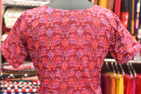 Red Birds On Maroon (Ladie's Kurta)