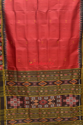 Maroon with Pasapali Border Khandua Silk Saree
