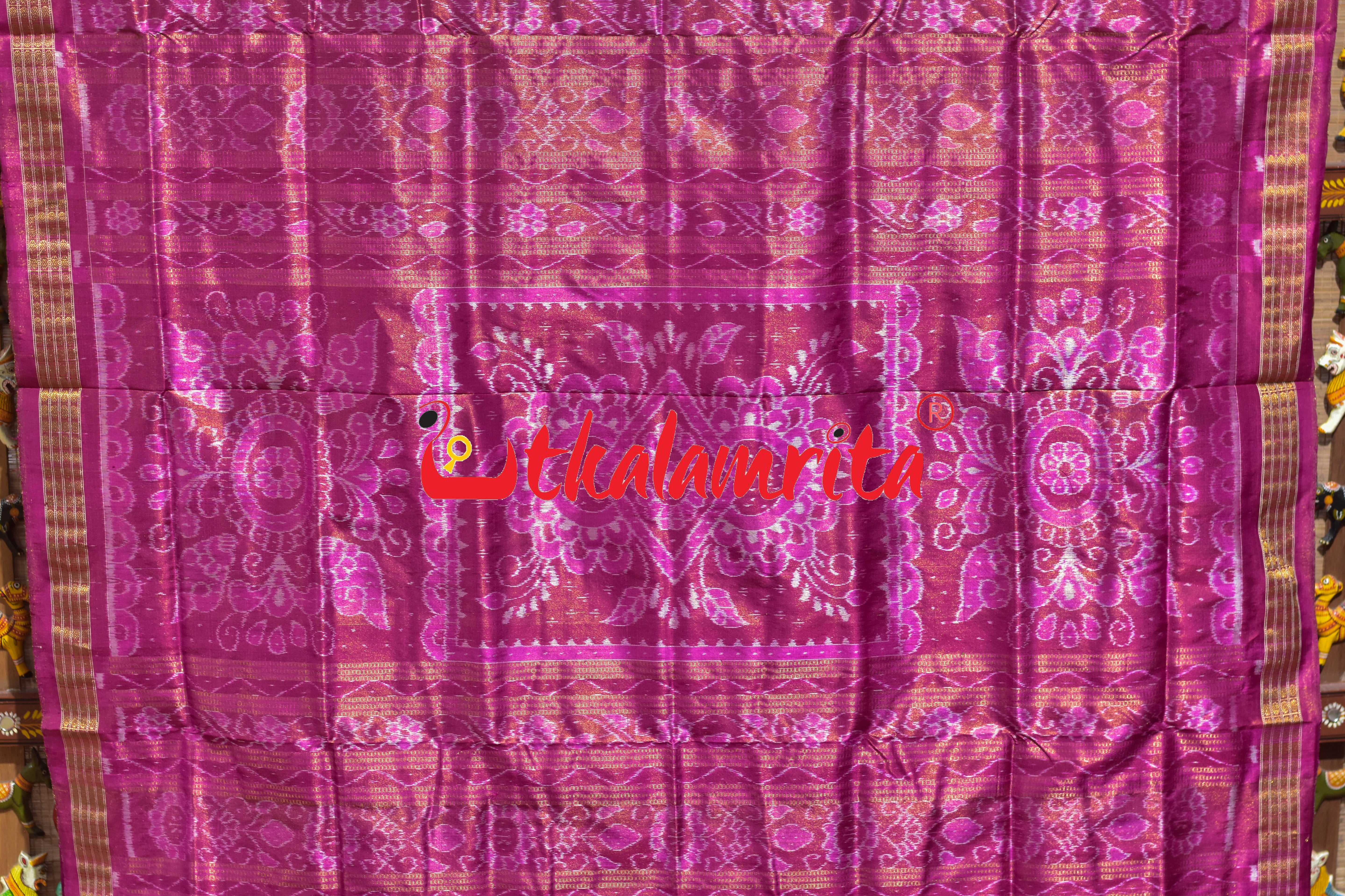 Green Pink Half Tissue Sambalpuri Silk Saree