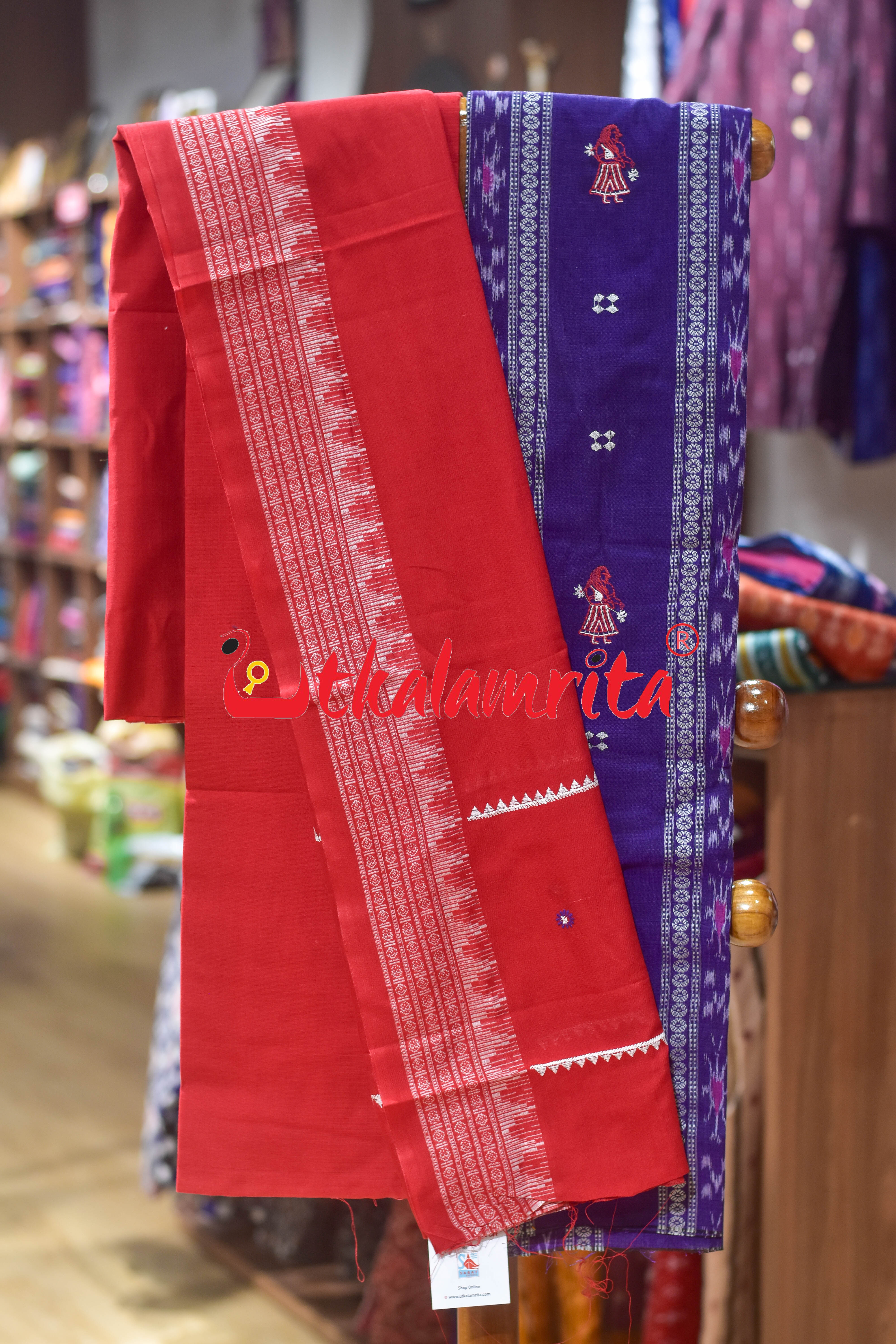 Violet Red Doll Bomkai Cotton Dress Set