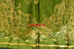 Lakhmana Sakti Bheda Mehendi  Pattachitra Silk Saree