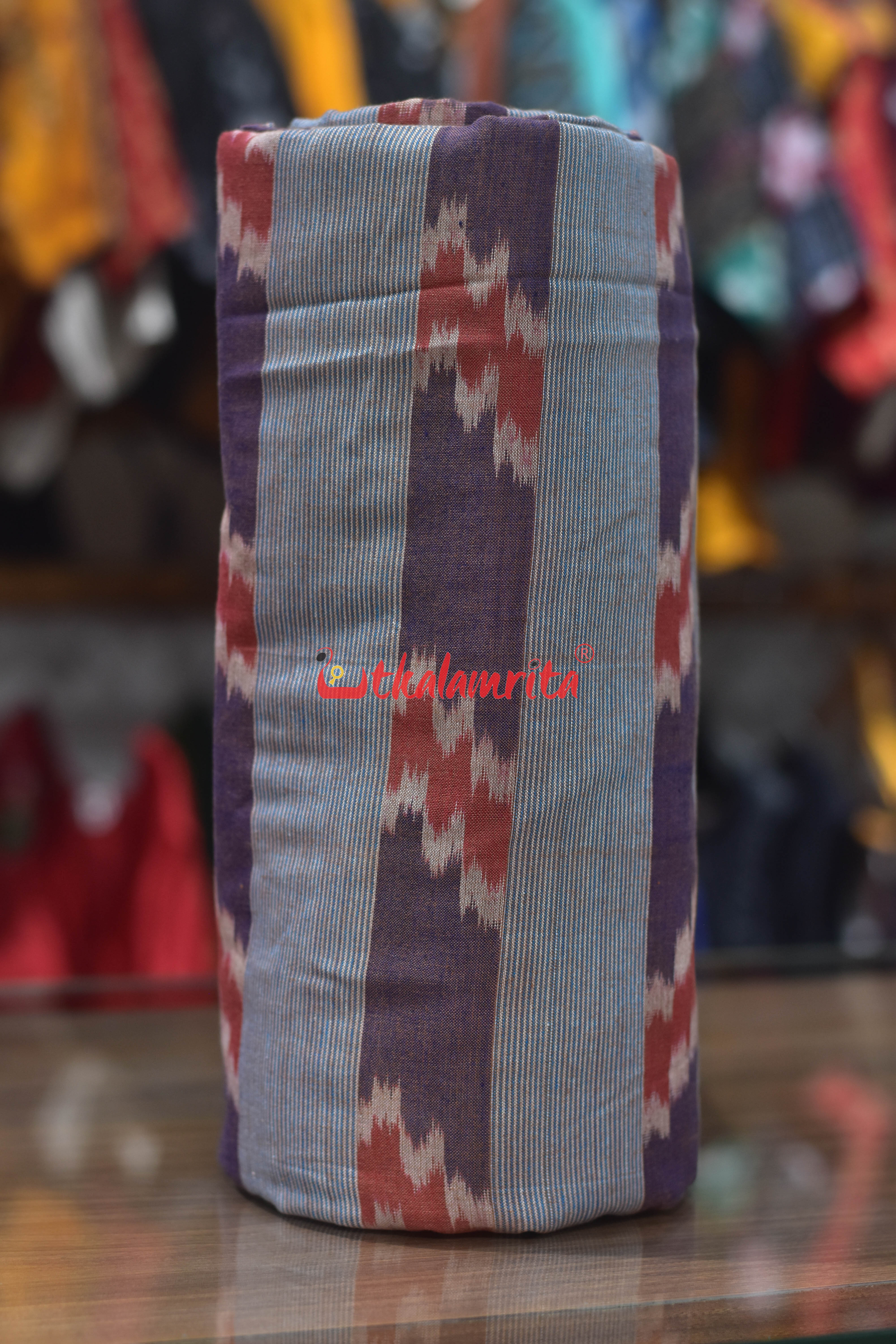 Dual Shade Purple Golden Lines Cotton (Fabric)