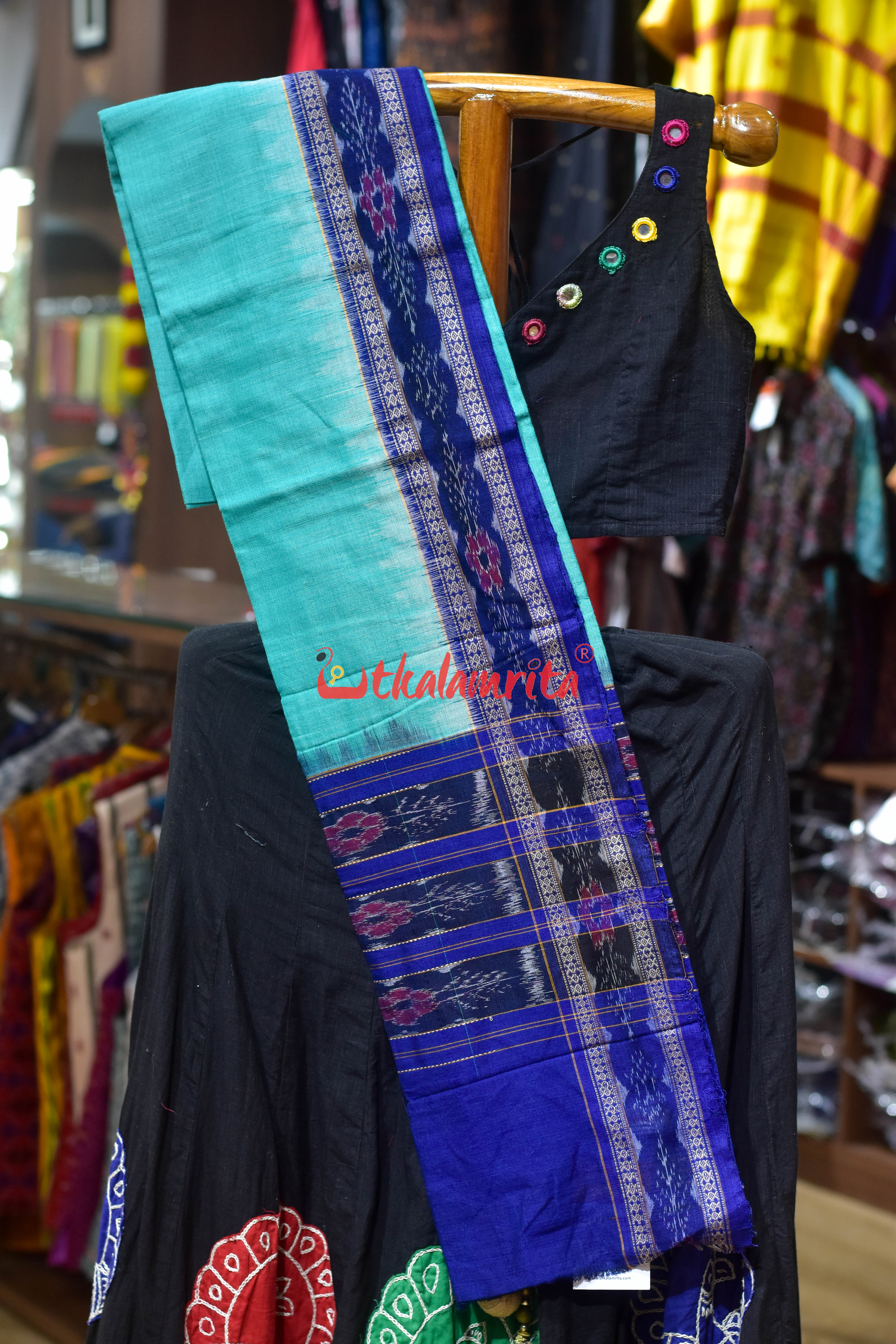 Sea Green Flower Bandha Cotton (Dupatta)