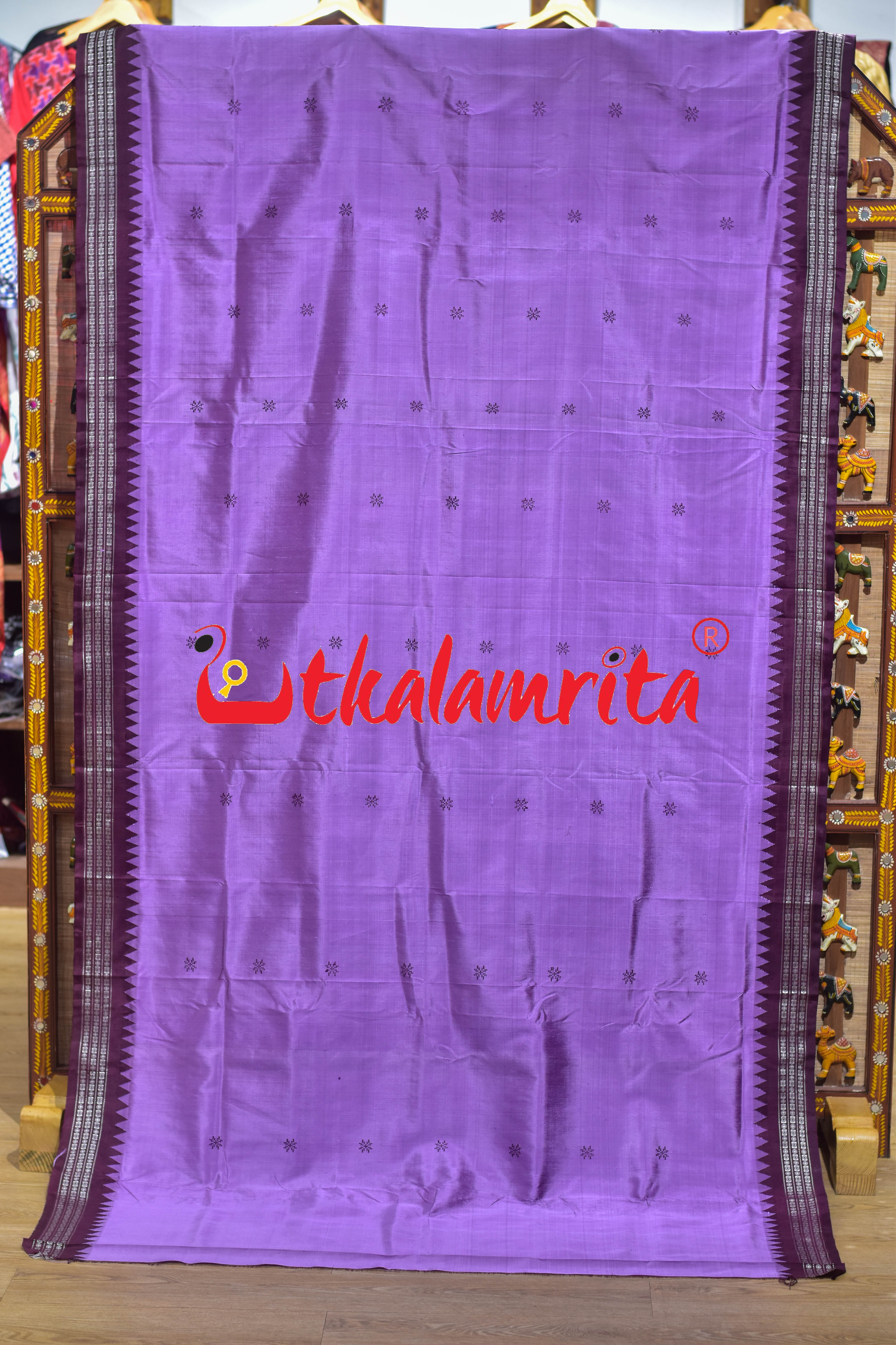Purple Berry Maroon Double Anchal Berhampuri Silk Saree