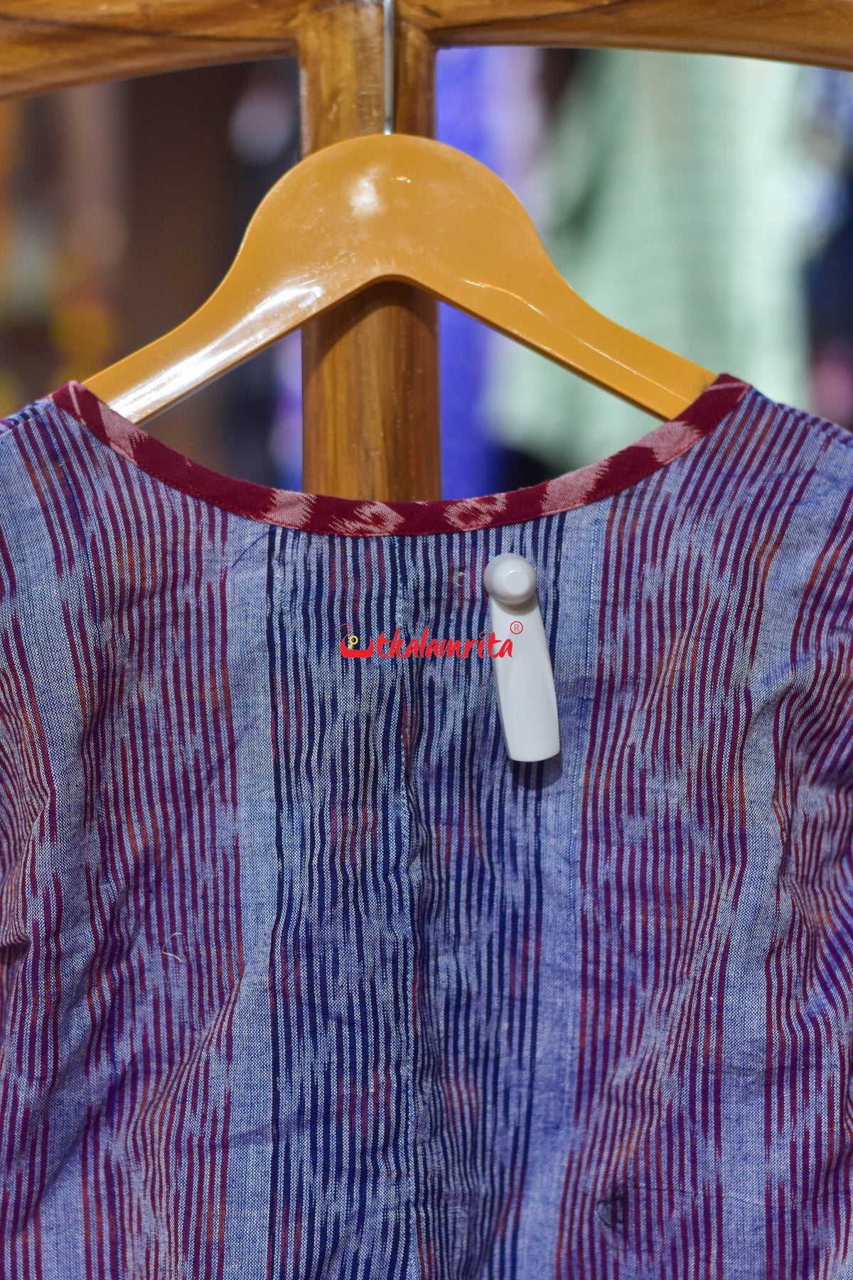 Red Blue Bandha on Purple (Kid's Frock)