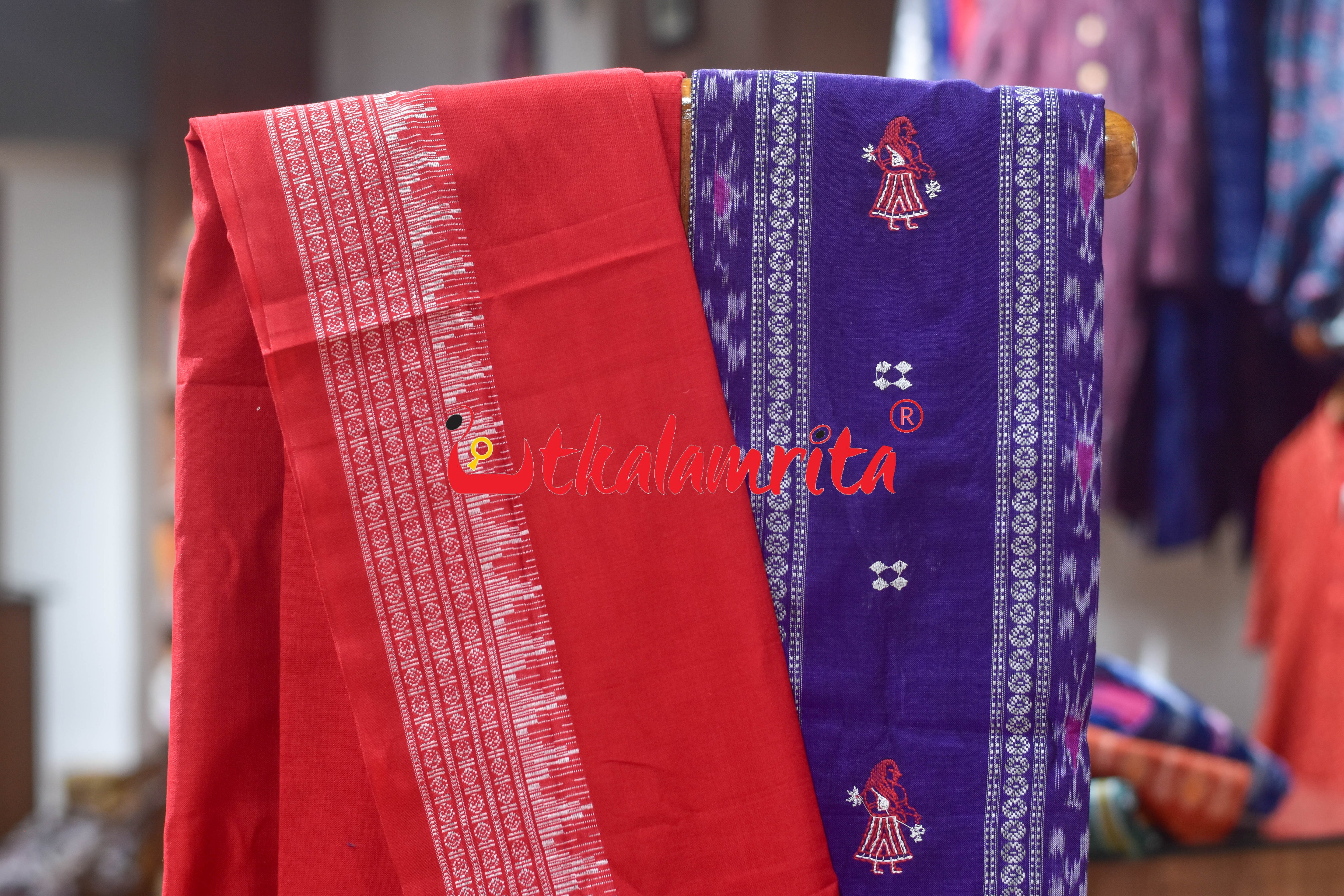 Violet Red Doll Bomkai Cotton Dress Set