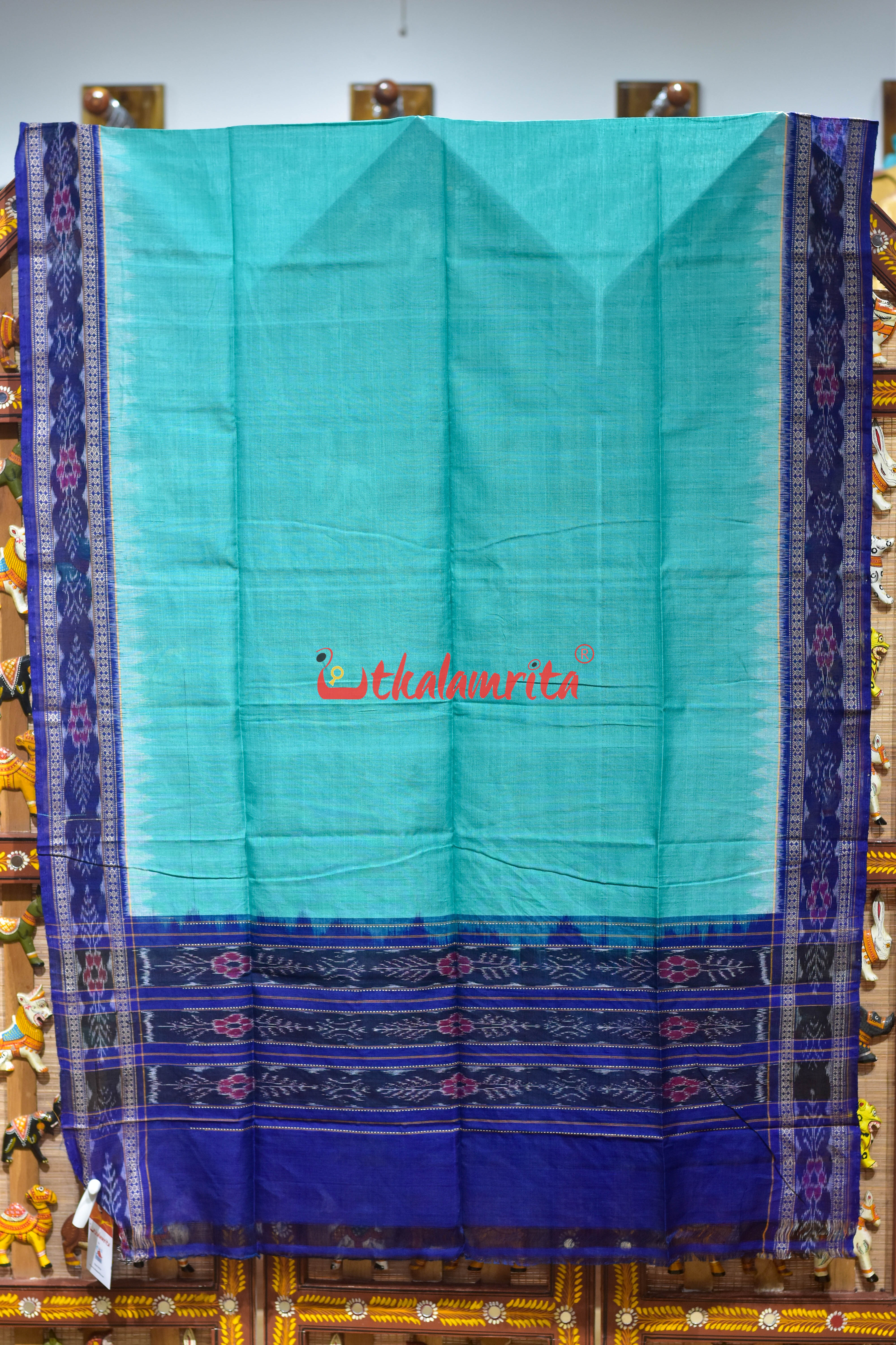 Sea Green Flower Bandha Cotton (Dupatta)