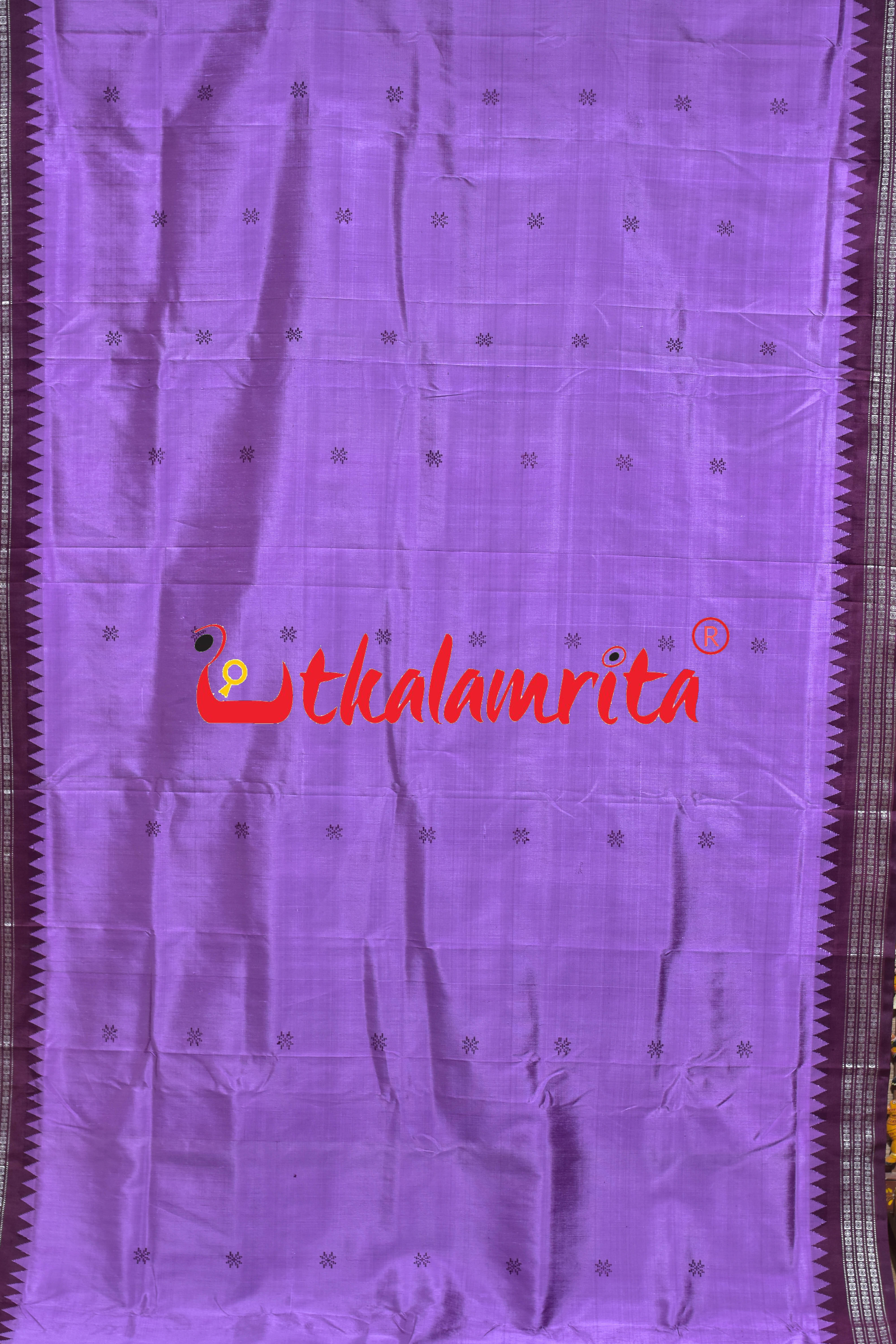 Purple Berry Maroon Double Anchal Berhampuri Silk Saree