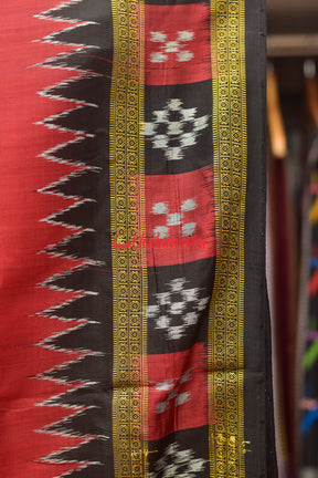 Maroon with Pasapali Border Khandua Silk Saree