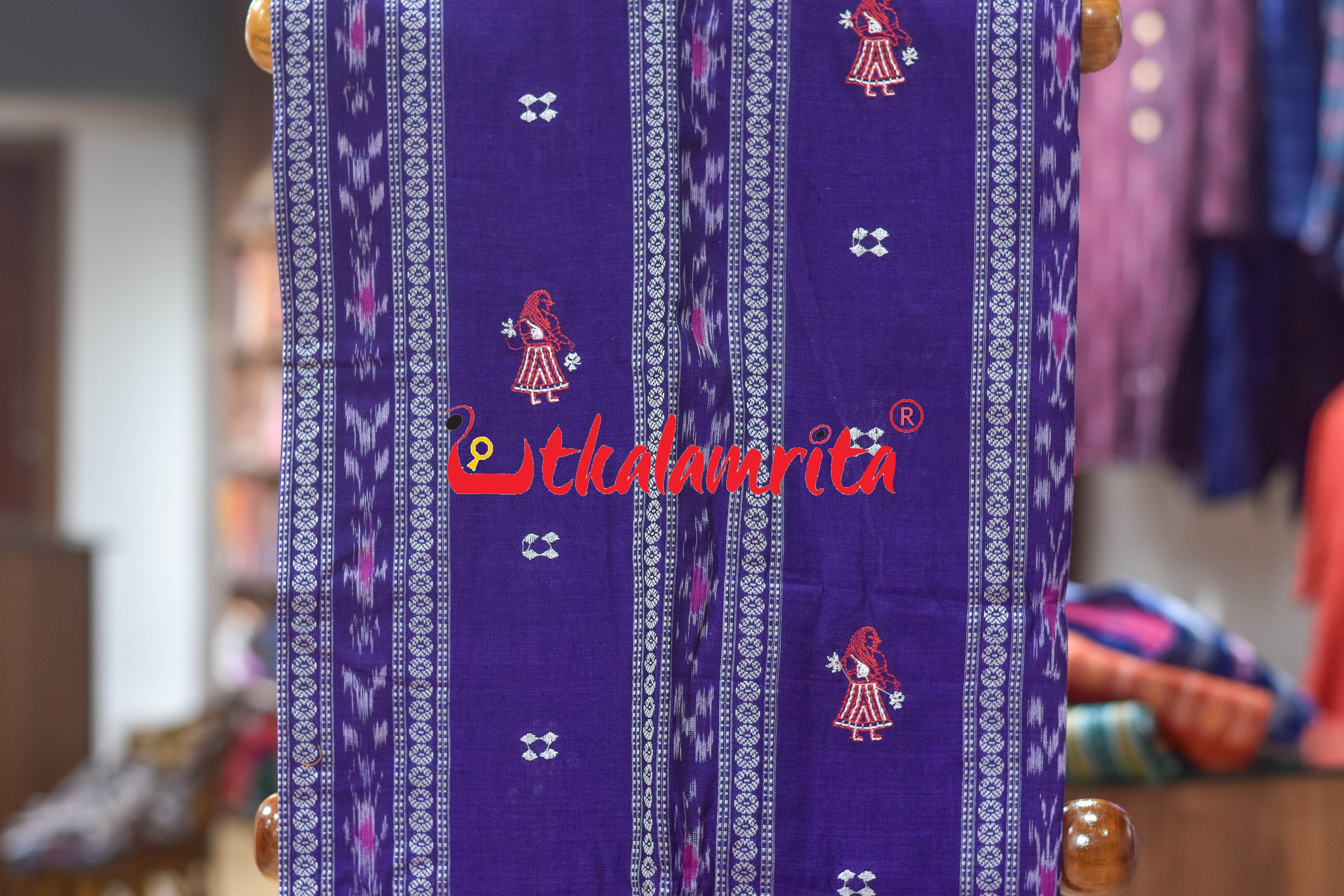 Violet Red Doll Bomkai Cotton Dress Set