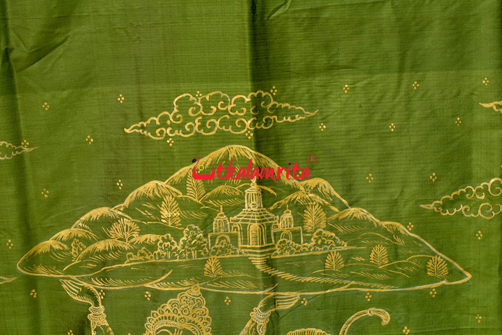 Lakhmana Sakti Bheda Mehendi  Pattachitra Silk Saree