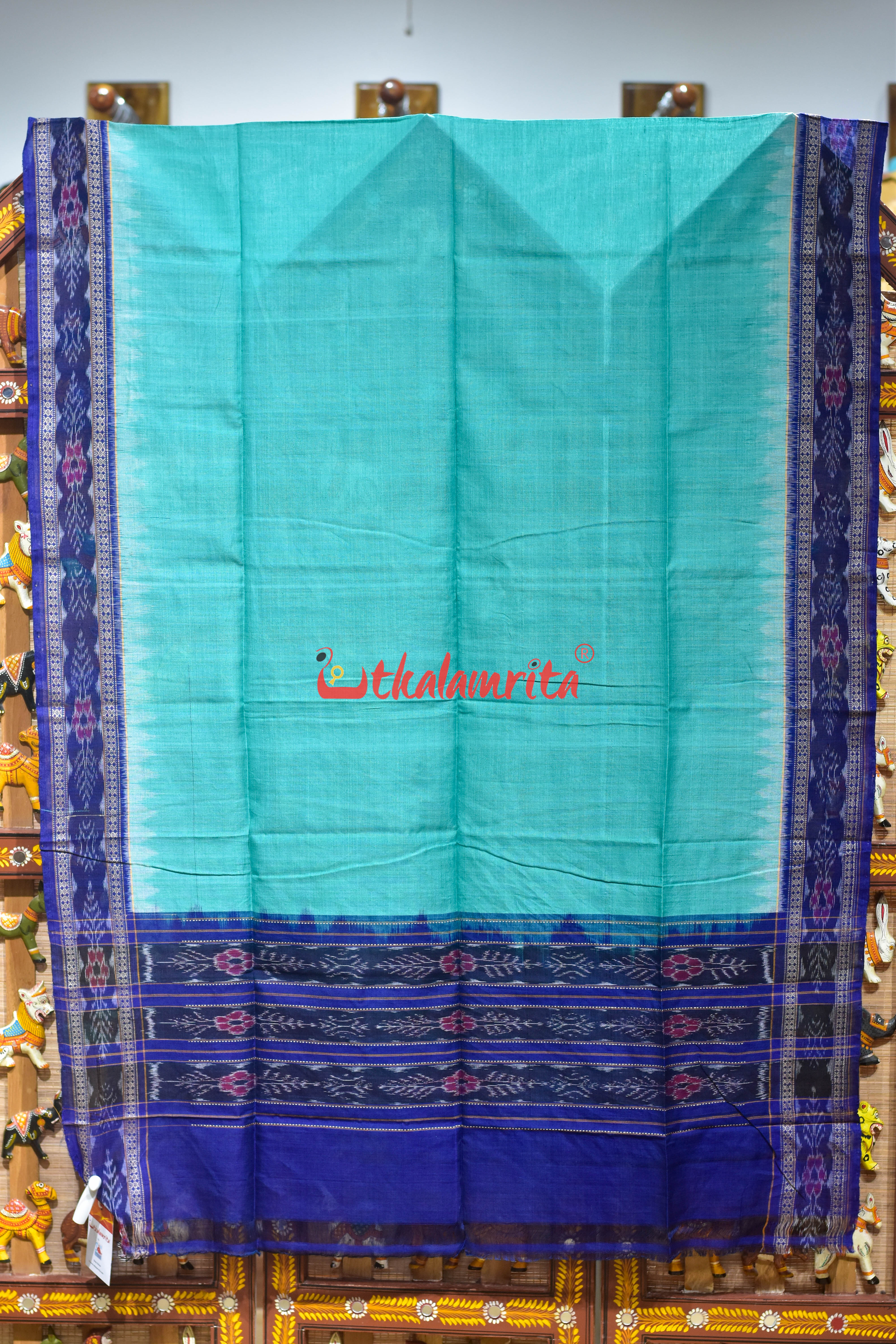 Sea Green Flower Bandha Cotton (Dupatta)