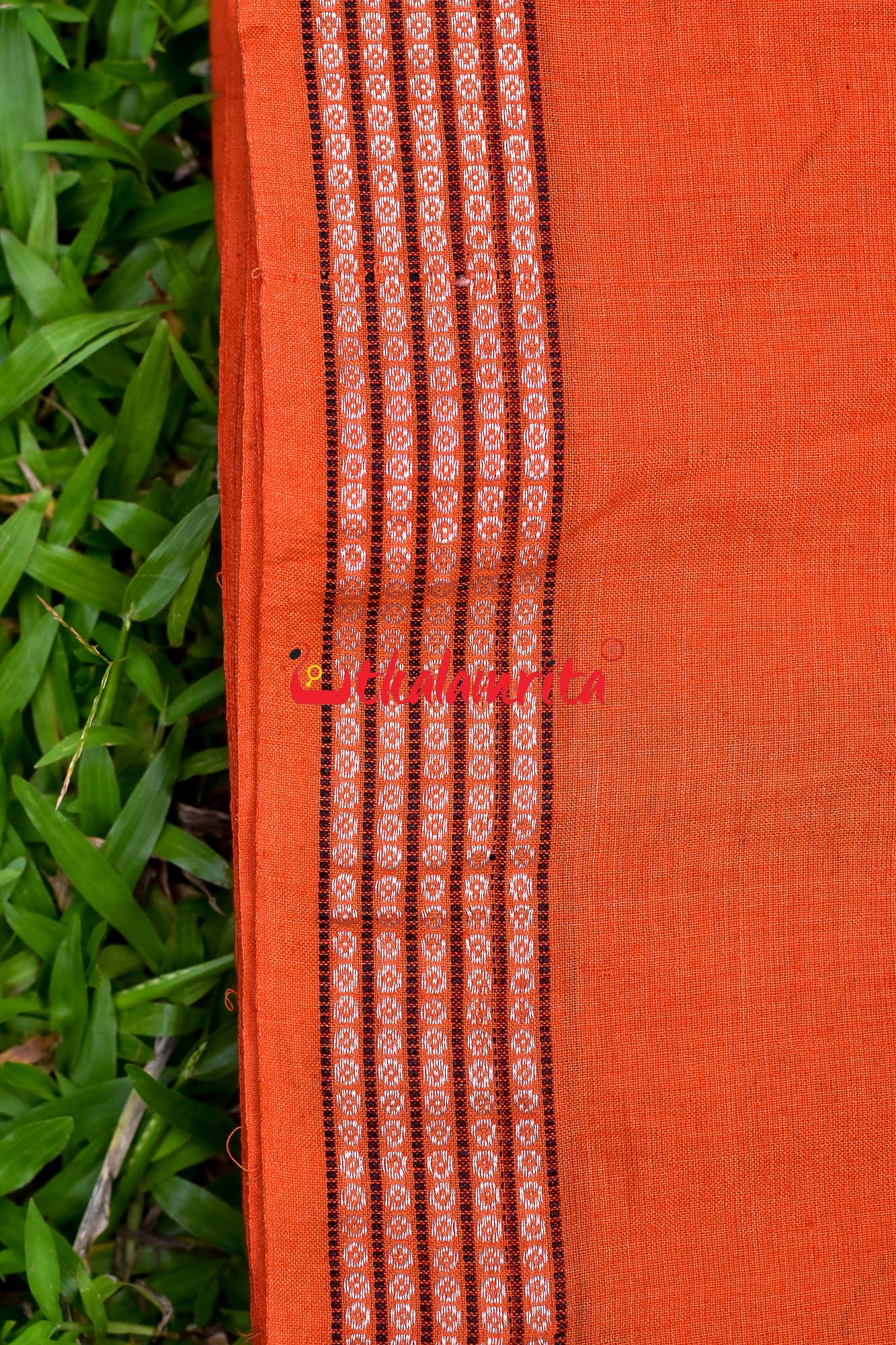 Orange with Rudraksha Border (Fabric)