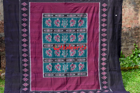Black Maroon Pasapali Bedsheet (with Pillow Cover )