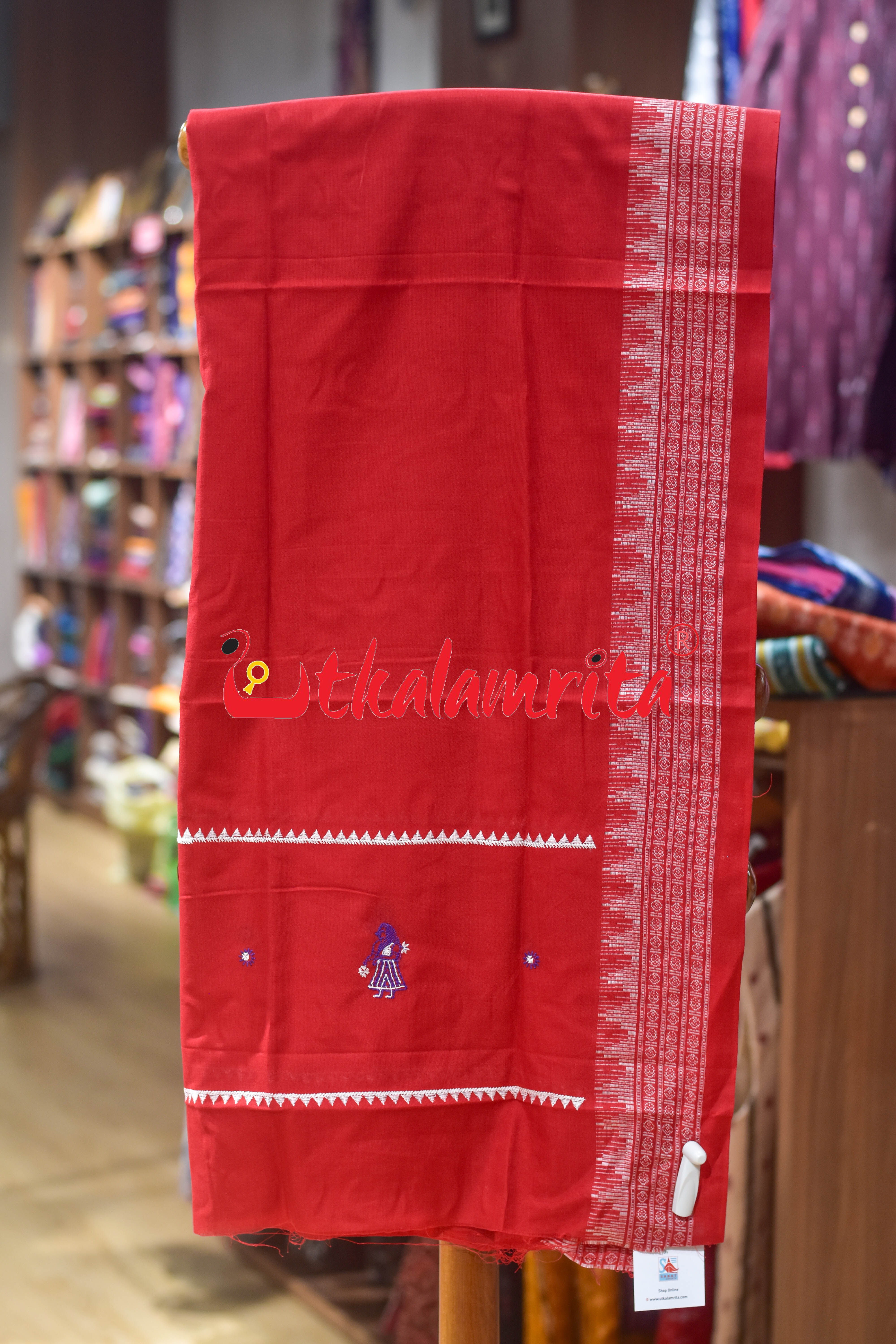 Violet Red Doll Bomkai Cotton Dress Set