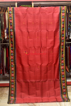 Maroon with Pasapali Border Khandua Silk Saree