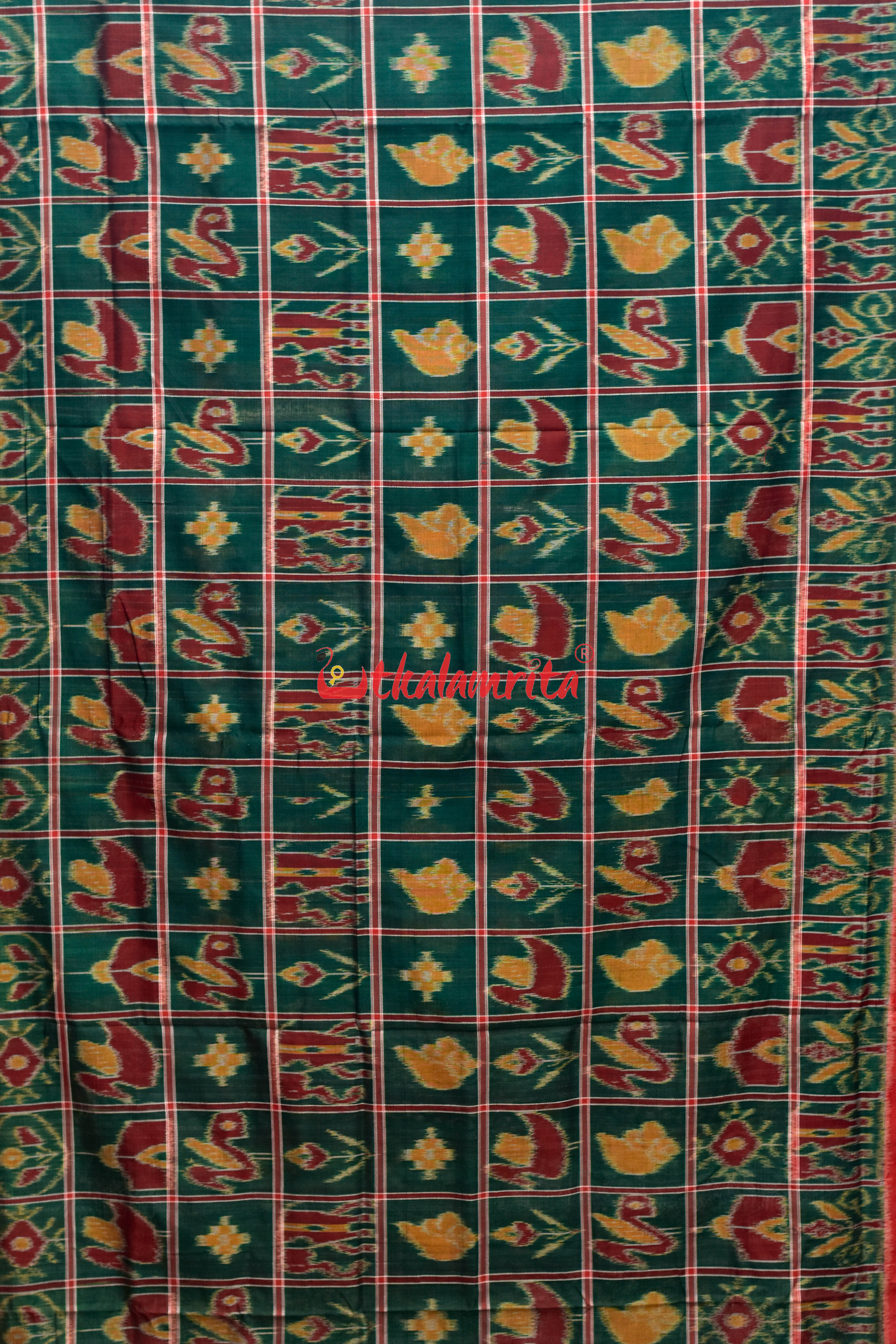 Deep Green Nabakothi Cotton Saree