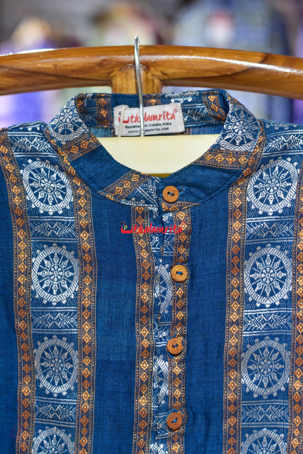 Blue Konark wheel (Ladies Top)