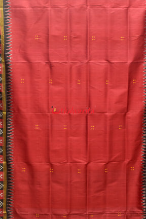Maroon with Pasapali Border Khandua Silk Saree